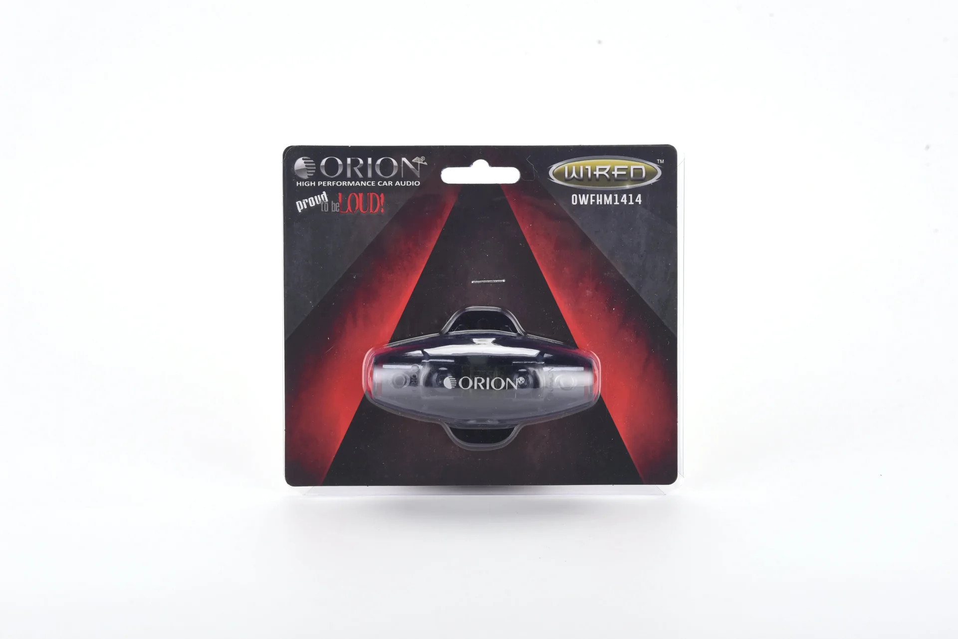 ORION MINI ANL FUSE HOLDER 4/8 GAUGE IN/OUT WITH ADAPTOR AND 100A FUSE INCLUDED NICKEL FINISH