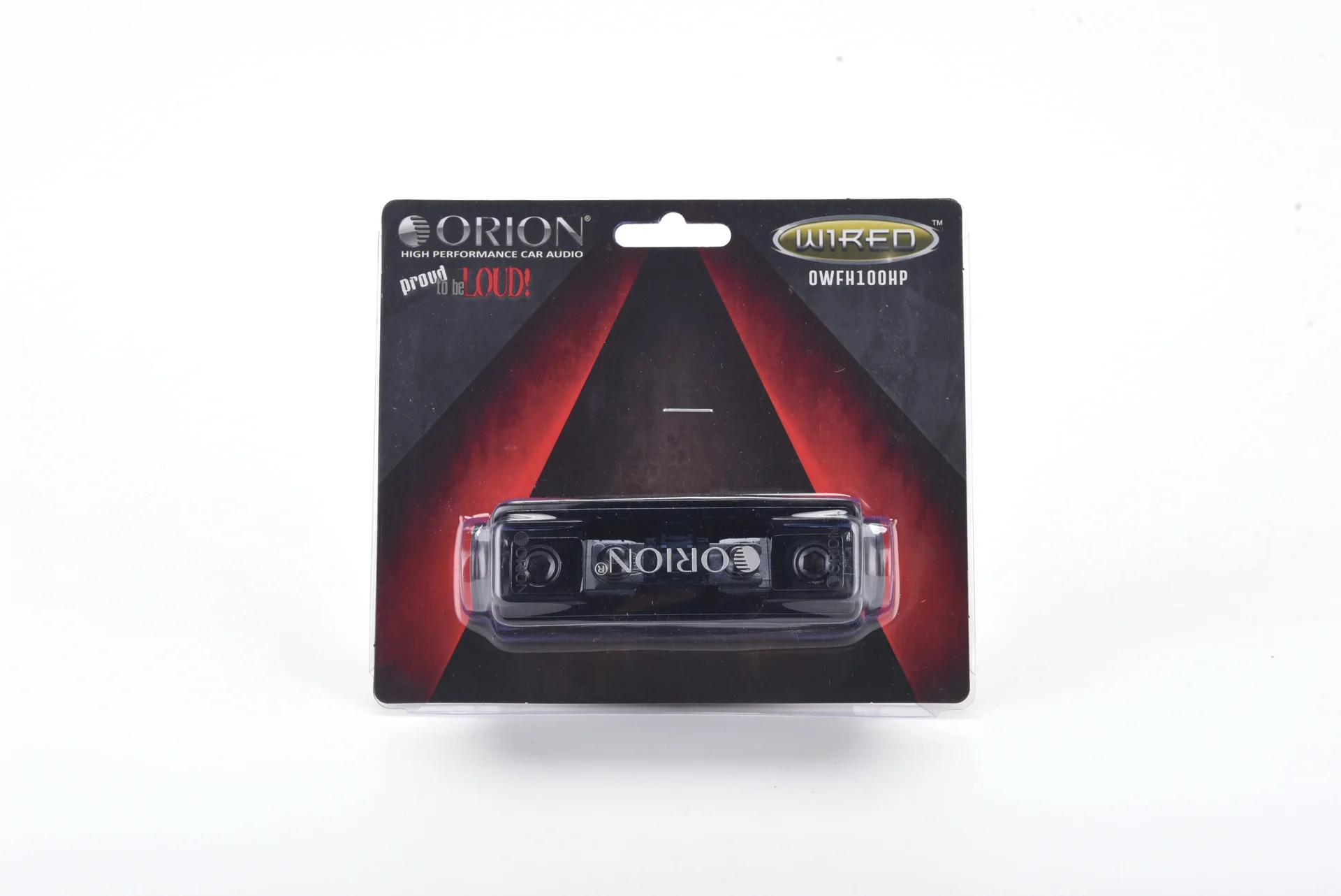 ORION MINI ANL FUSE HOLDER 0/2 GAUGE IN/OUT WITH ADAPTOR AND 200A FUSE INCLUDED NICKEL FINISH