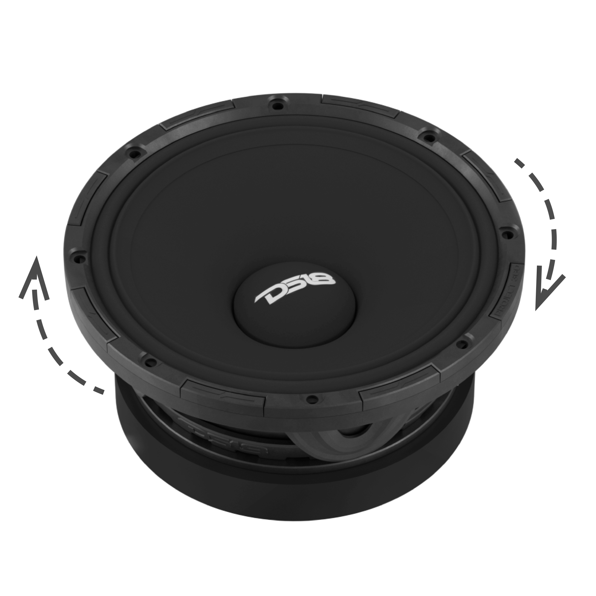 DS18 COMPETITION GRADE PRO 6.5" MID-HIGH LOUDSPEAKER WITH PATENT PENDING ROTATING RECONE DESIGN - 300W RMS - 600W MAX - 4 OHM