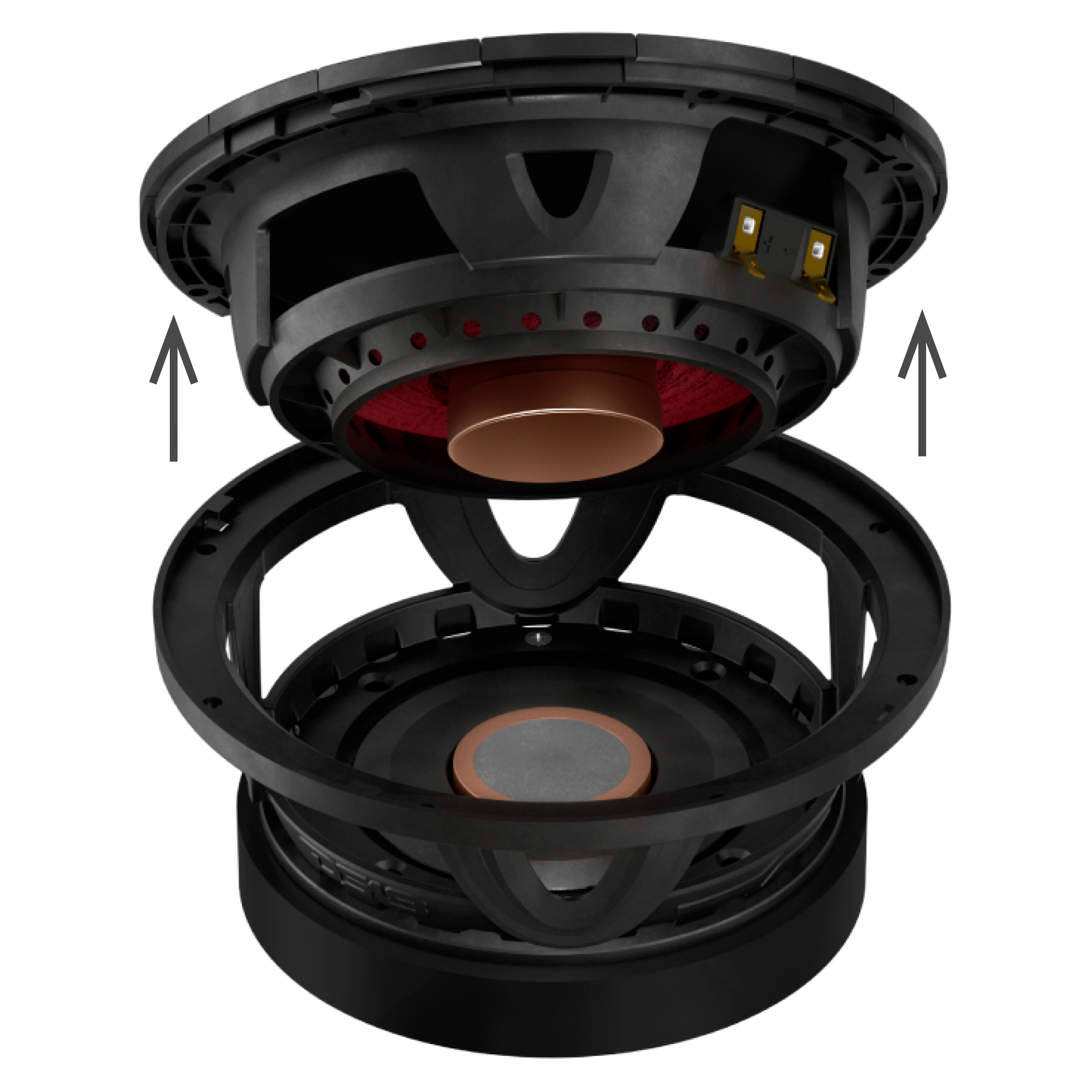 DS18 COMPETITION GRADE PRO 6.5" MID-HIGH LOUDSPEAKER WITH PATENT PENDING ROTATING RECONE DESIGN - 300W RMS - 600W MAX - 4 OHM