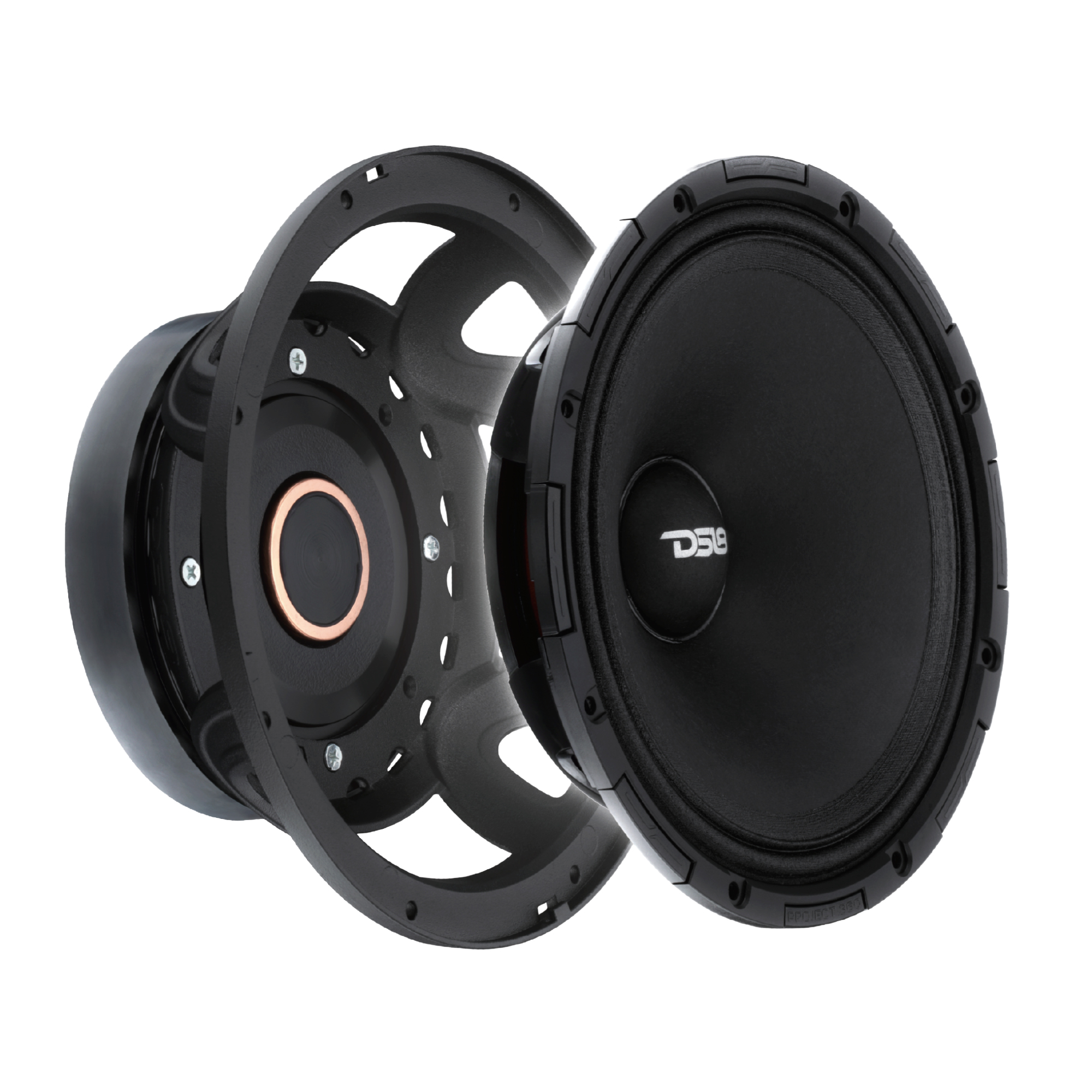 DS18 COMPETITION GRADE PRO 8" MID-HIGH LOUDSPEAKER WITH PATENT PENDING ROTATING RECONE DESIGN - 300W RMS - 600W MAX - 4 OHM