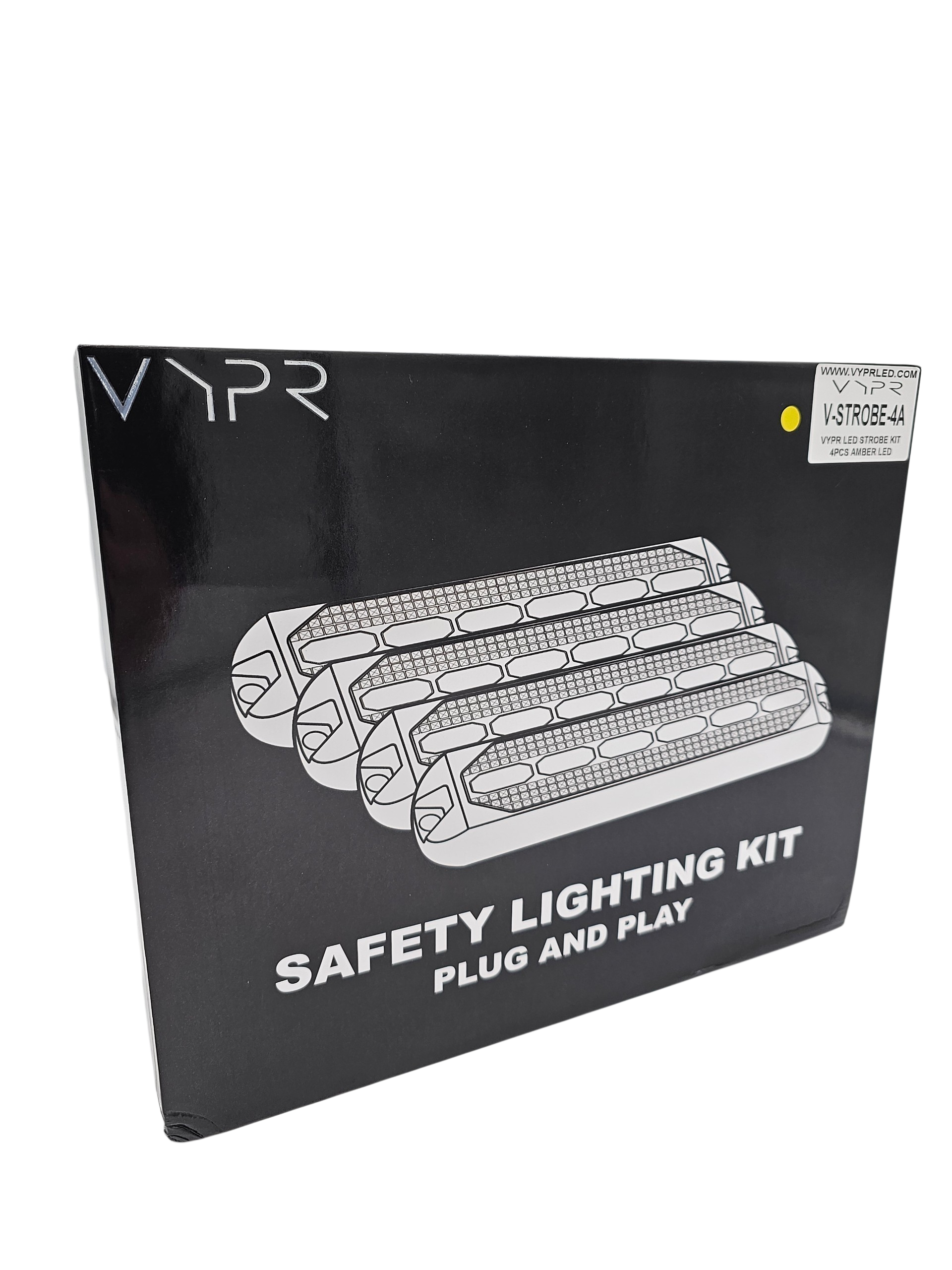 VYPR LED HIGH OUTPUT LED STROBE KIT - FOUR 6" AMBER LED STROBE LIGHTS WITH HARNESS AND CONTROLLER