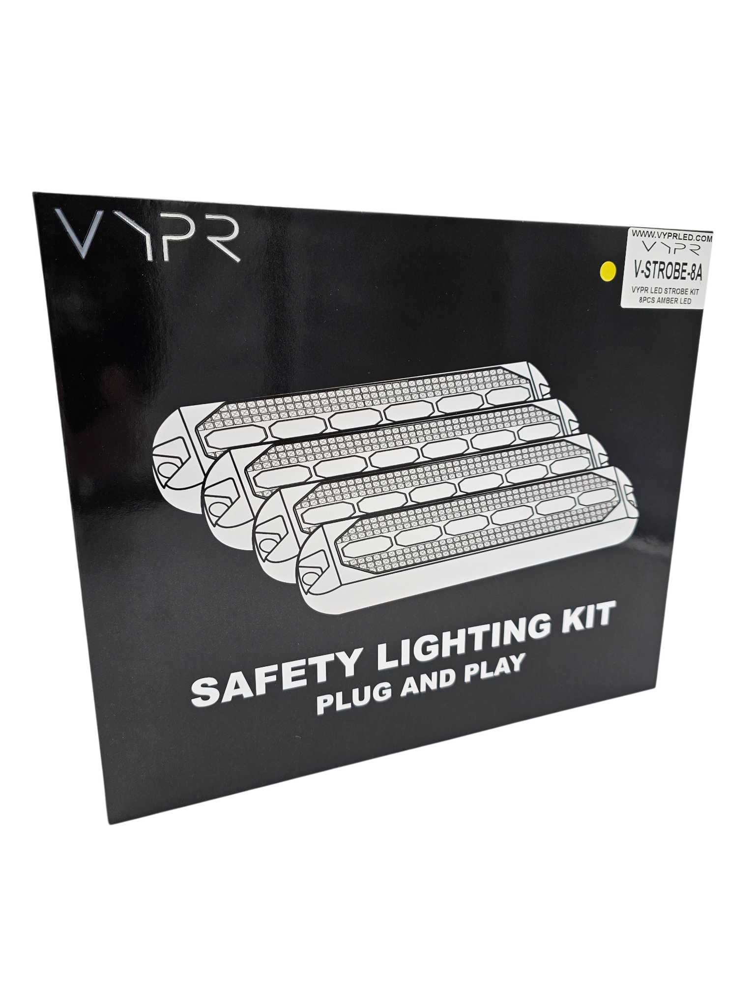 VYPR LED HIGH OUTPUT LED STROBE KIT - EIGHT 6" AMBER LED STROBE LIGHTS WITH HARNESS AND CONTROLLER