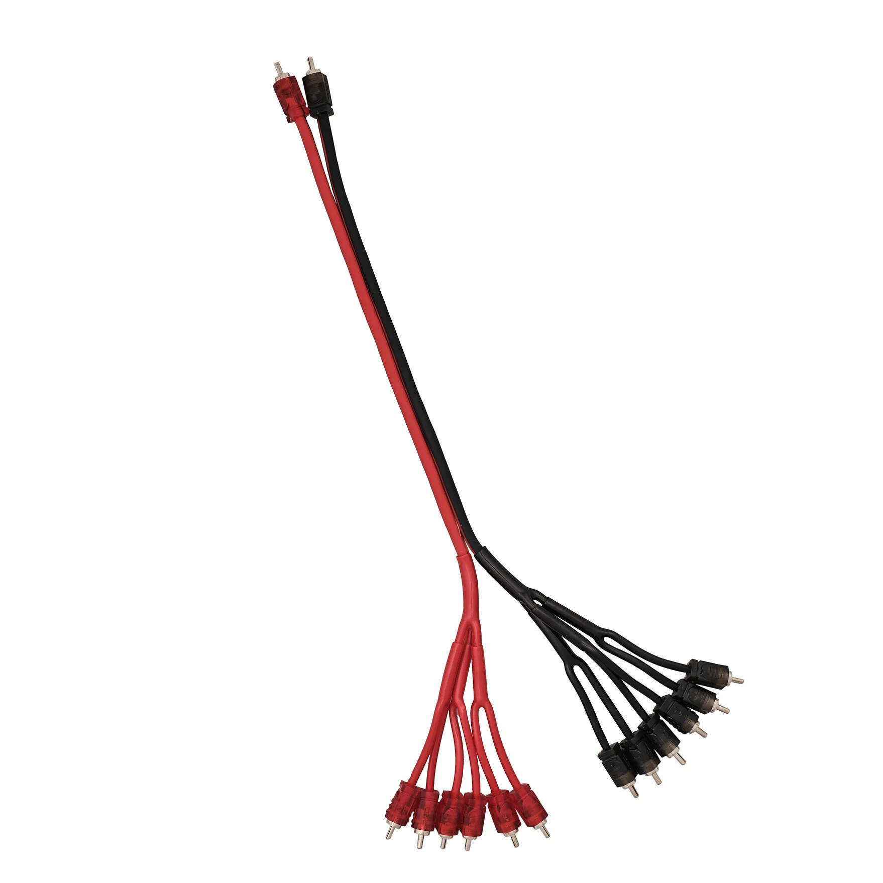 DS18 Level 2 RCA 100% Copper OFC Y Connector 2 MALE to 12 MALE 1.5 Feet - RED