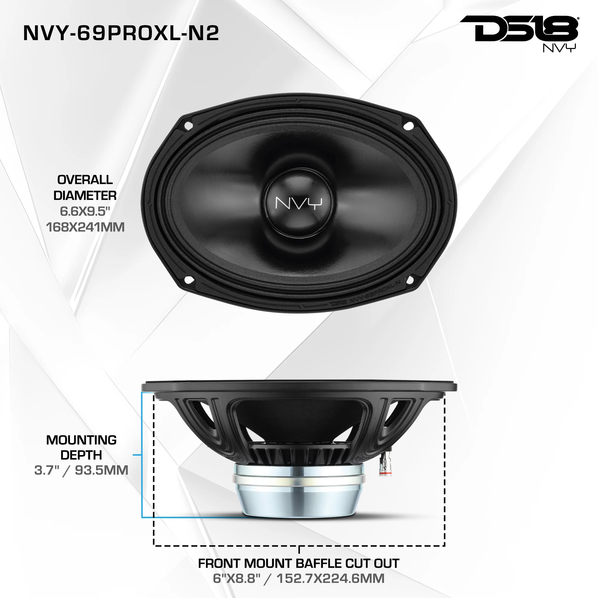 NVY AUDIO 6x9" Neodymium Midrange Loudspeaker | 400-Ohm 2-Ohm