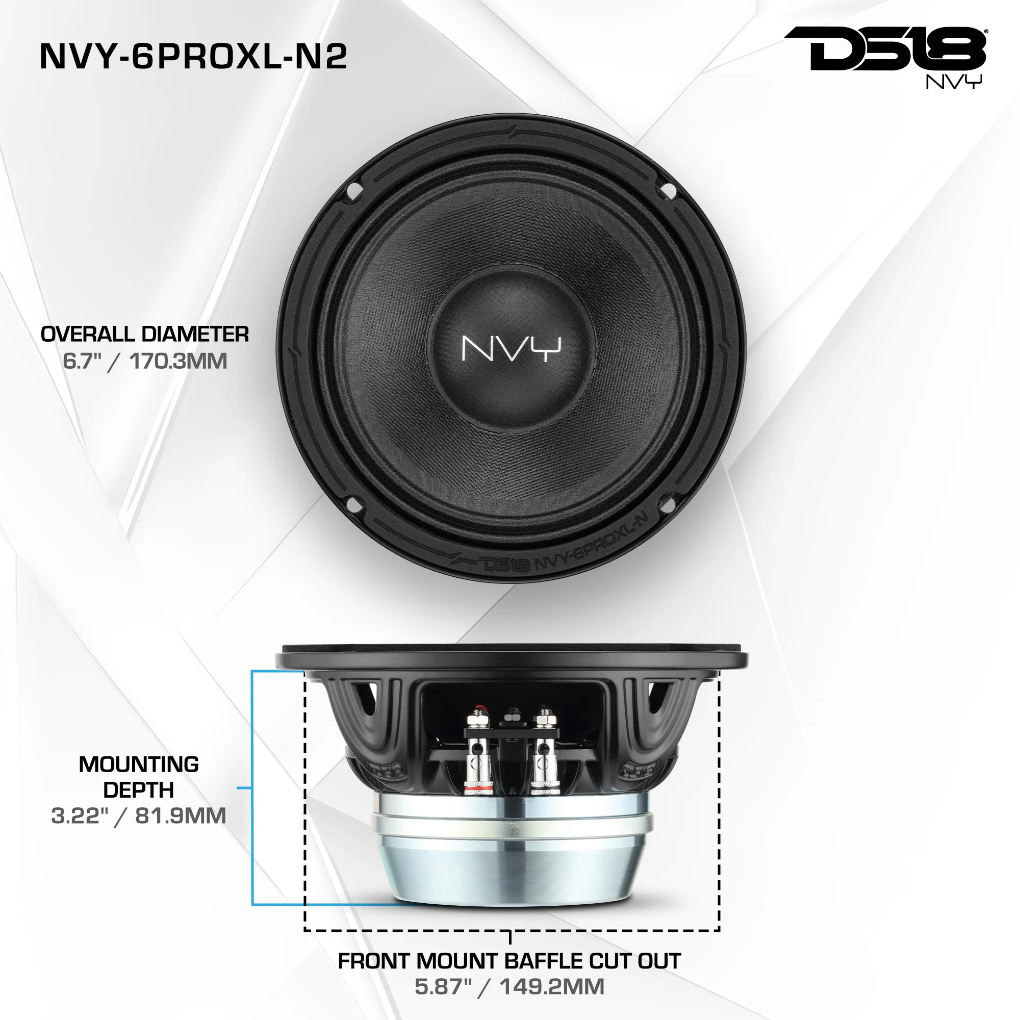 NVY AUDIO 6.5" Neodymium Midrange Loudspeaker | 400W 2-Ohm