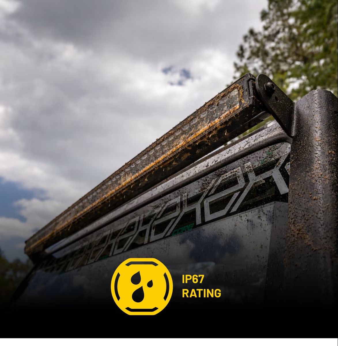 STINGER HEXCORE 50" Flood & Spot Combo beam with amber & white
position light; Reverse polarity, Anti-RFI/EMC interference and UV shielded.