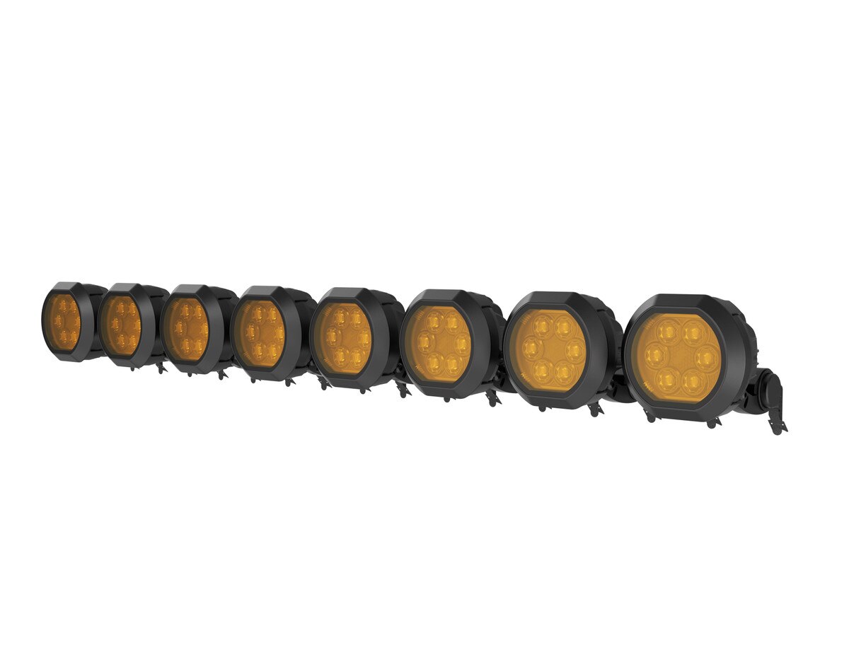 STINGER HEXCORE 51-inch Hero Light Bar (Eight 6-inch Pod Lights) for (2007-2018) Jeep Wrangler JK with Brackets and Harness, Selectable High Low Beam, Amber/White Halo Combo Beam Pattern
