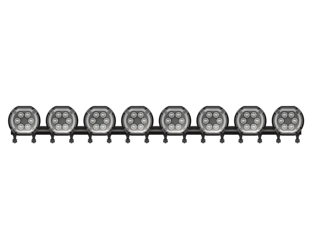 STINGER HEXCORE 51-inch Hero Light Bar (Eight 6-inch Pod Lights) for (2007-2018) Jeep Wrangler JK with Brackets and Harness, Selectable High Low Beam, Amber/White Halo Combo Beam Pattern