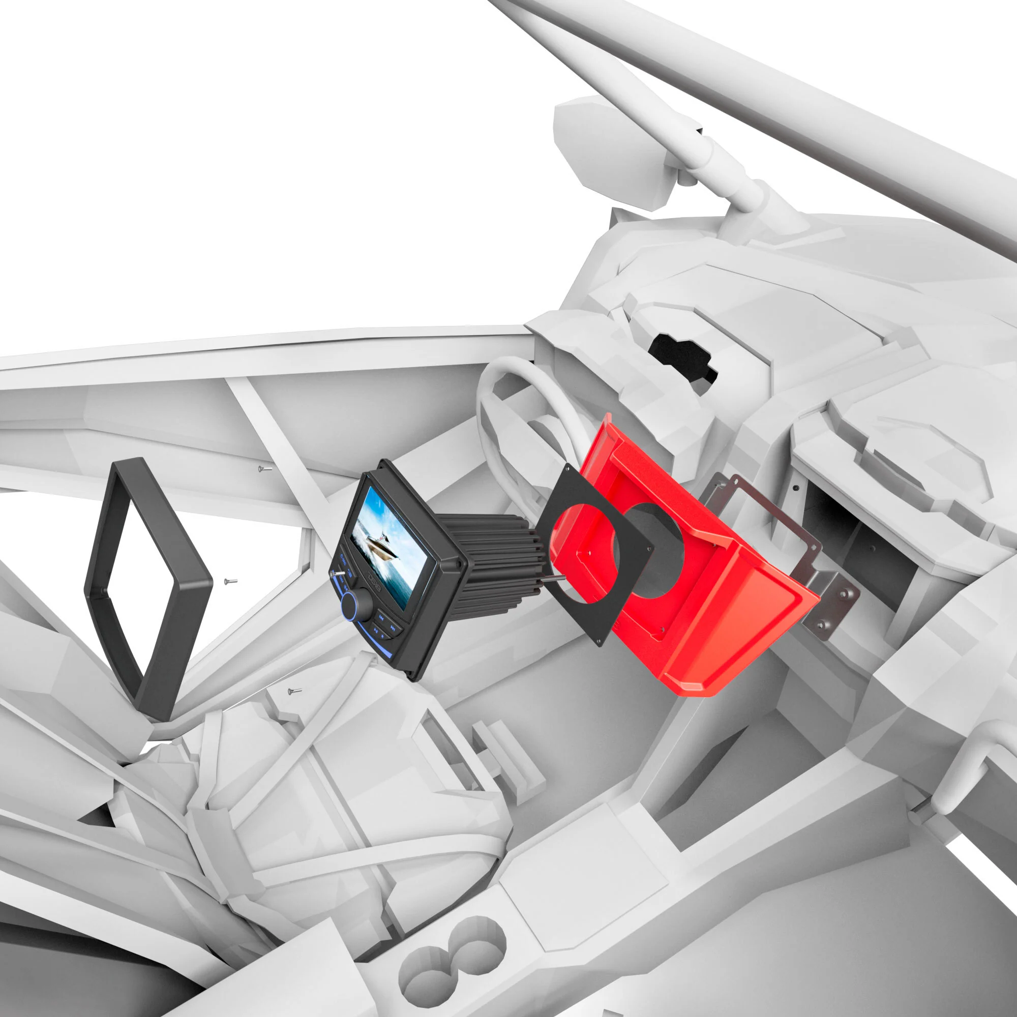 DS18 Polaris RZR-PRO Upper Radio Mount for MRX-150