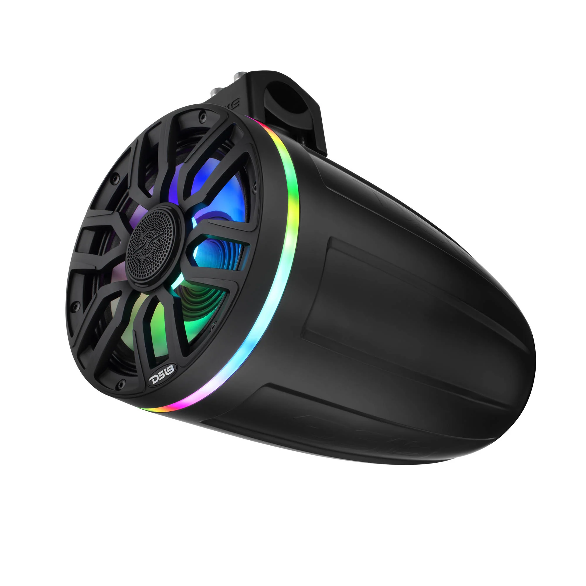 DS18 NXL-iQ Marine Tower Speaker with Digital LED Lights, Neodymium Magnet, 1" Compression Driver, IP65 Rated, 300W RMS, 4-Ohm