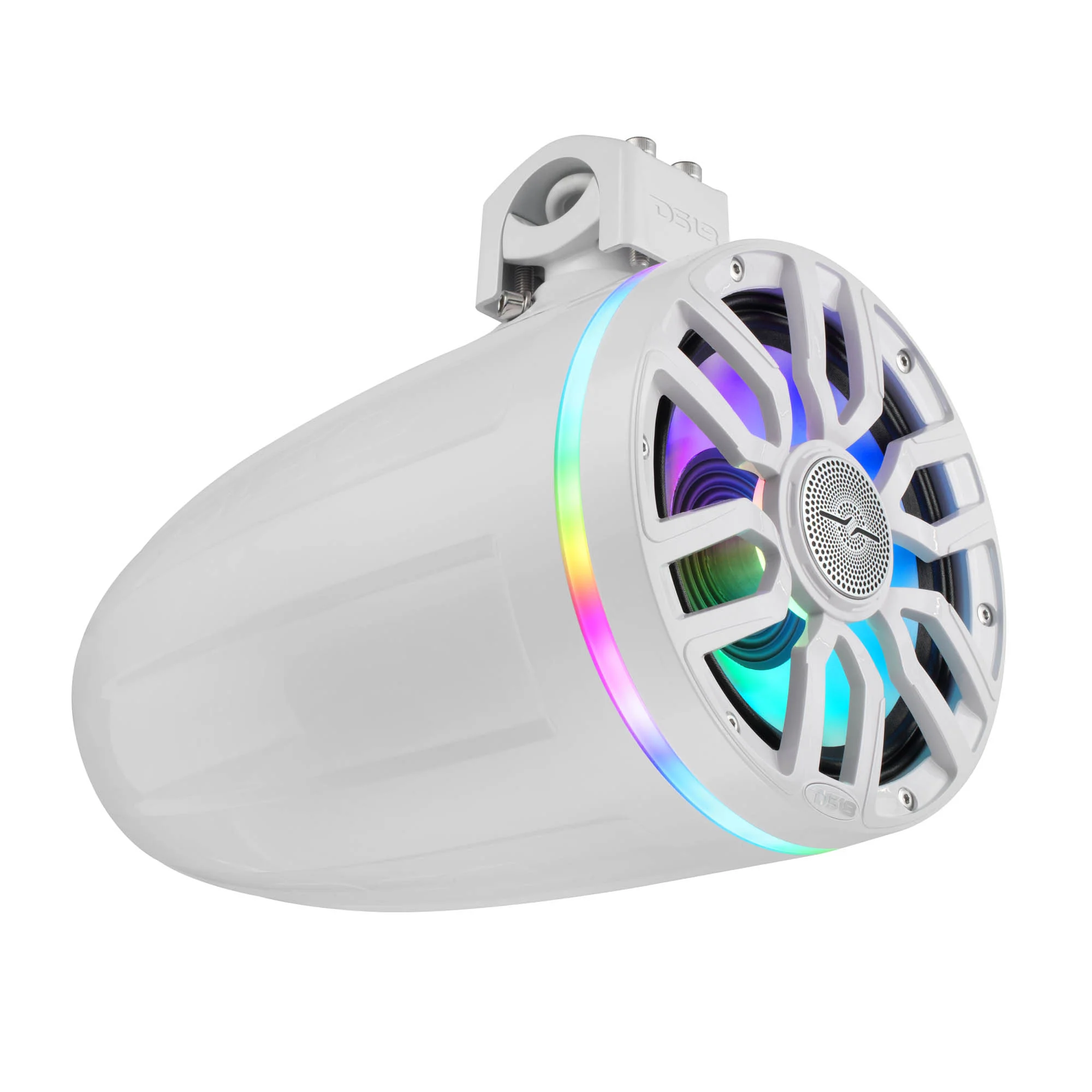 DS18 NXL-iQ Marine Tower Speaker with Digital LED Lights, Neodymium Magnet, 1" Compression Driver, IP65 Rated, 300W RMS, 4-Ohm