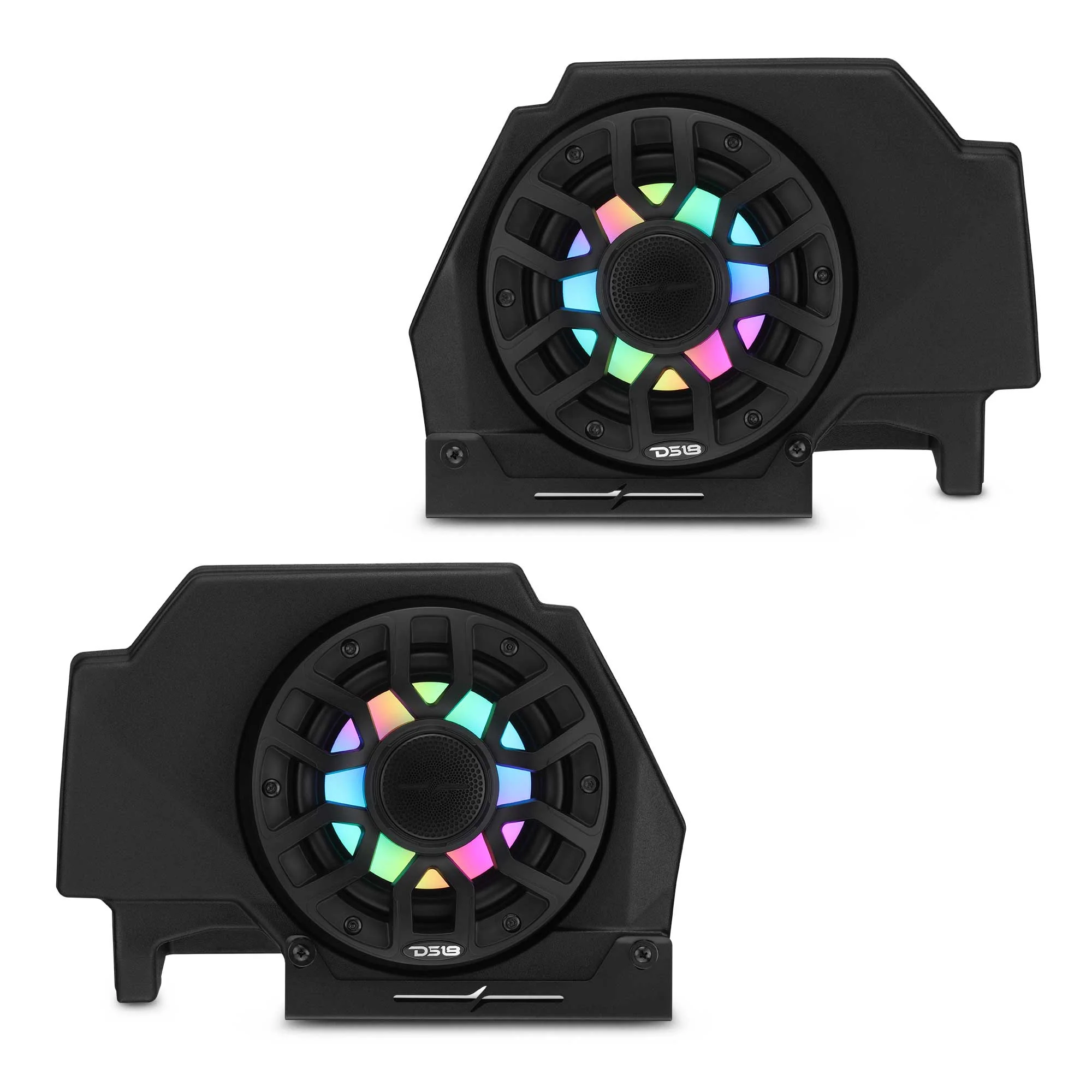 DS18 Polaris RZR-PRO 2020-2024 Rear Speaker Pods Loaded with NXL-iQ 6.5" Coaxial Speakers with Digital LED Lighting