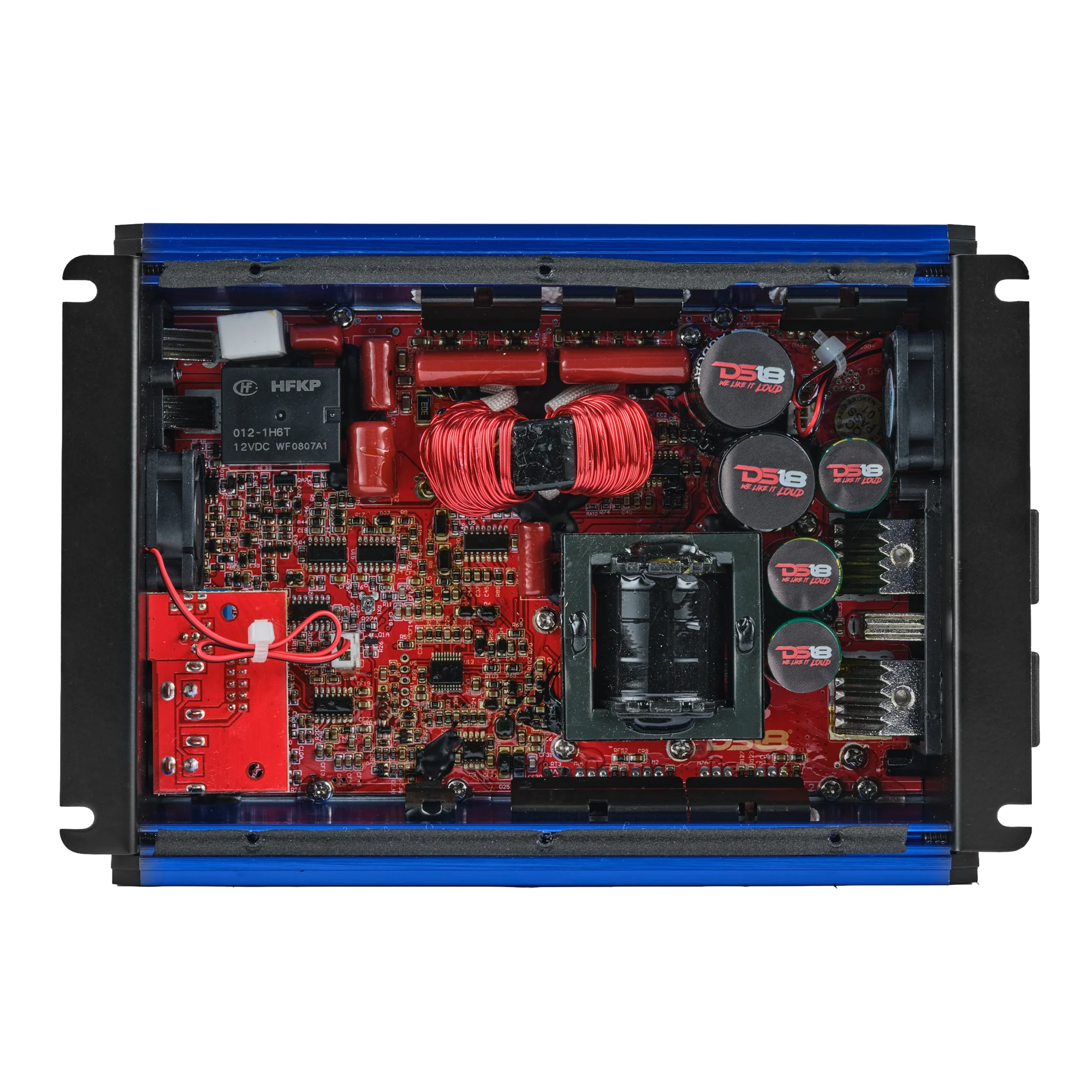 DS18 FRP Full Range Class D 1 Channel Amplifier 1500 Watts Rms @ 1 OHM - BLUE