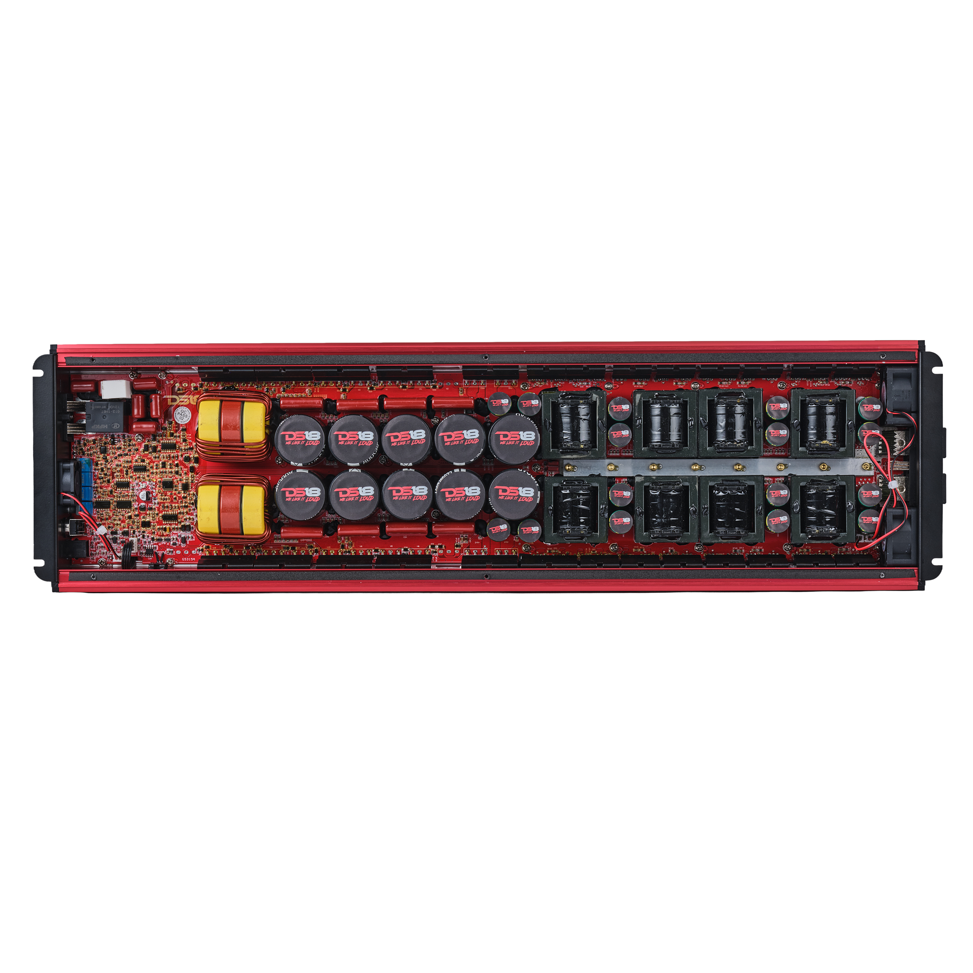 DS18 FRP Full Range Class D 1 Channel Amplifier 12000 Watts Rms @ 1 OHM - RED