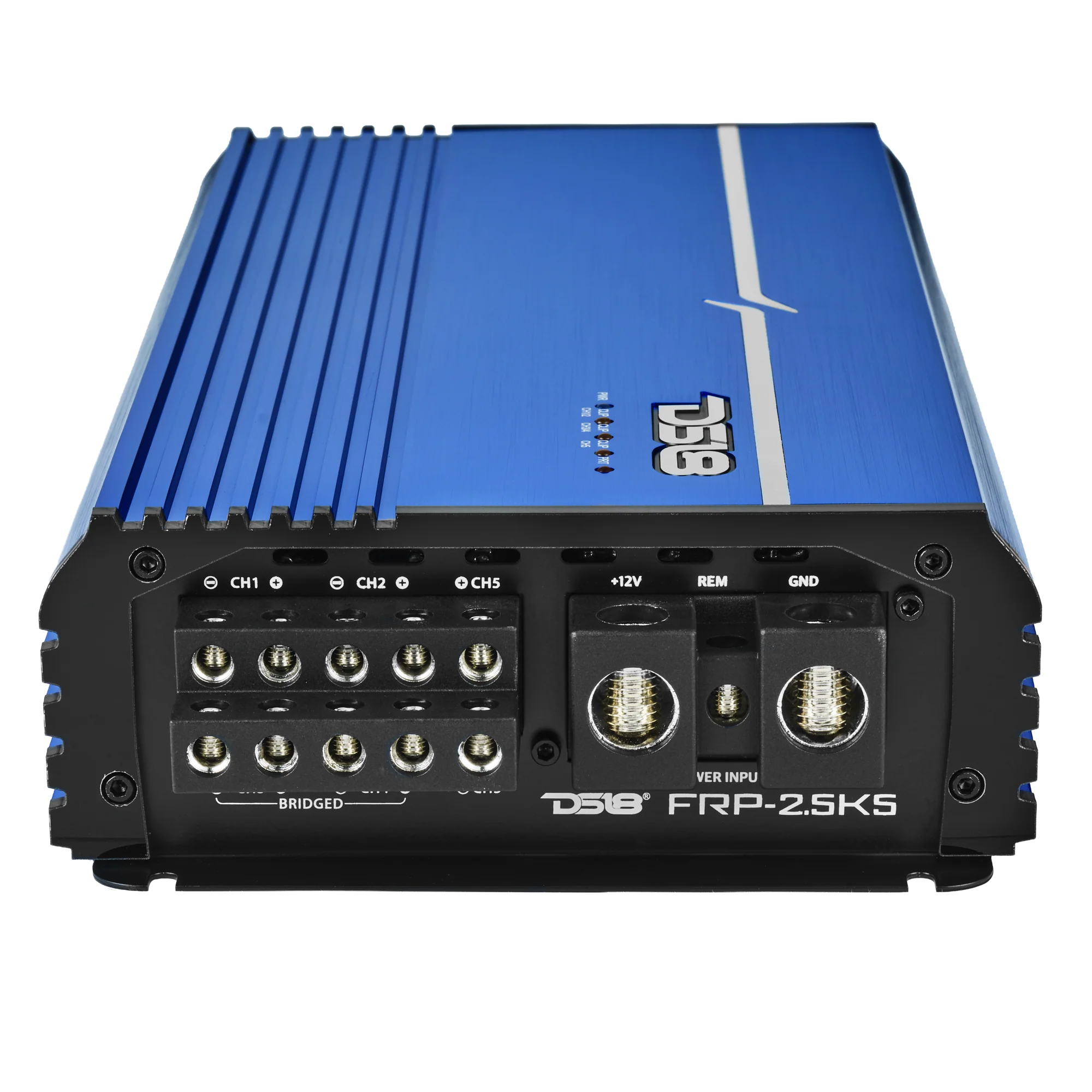 DS18 FRP Compact Full-Range Class D 5-Channel Amplifier – 250W x 4 + 1,200W Subwoofer Output
