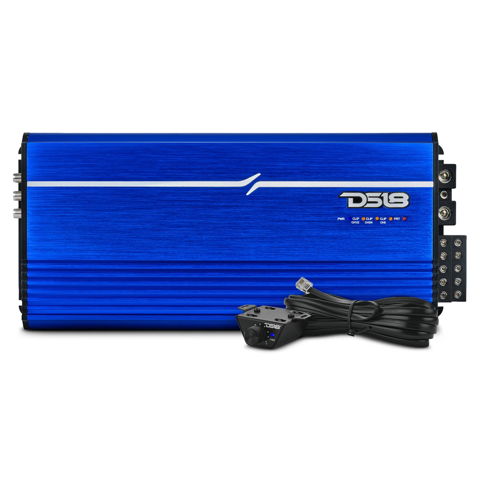DS18 FRP Compact Full-Range Class D 5-Channel Amplifier – 250W x 4 + 1,200W Subwoofer Output