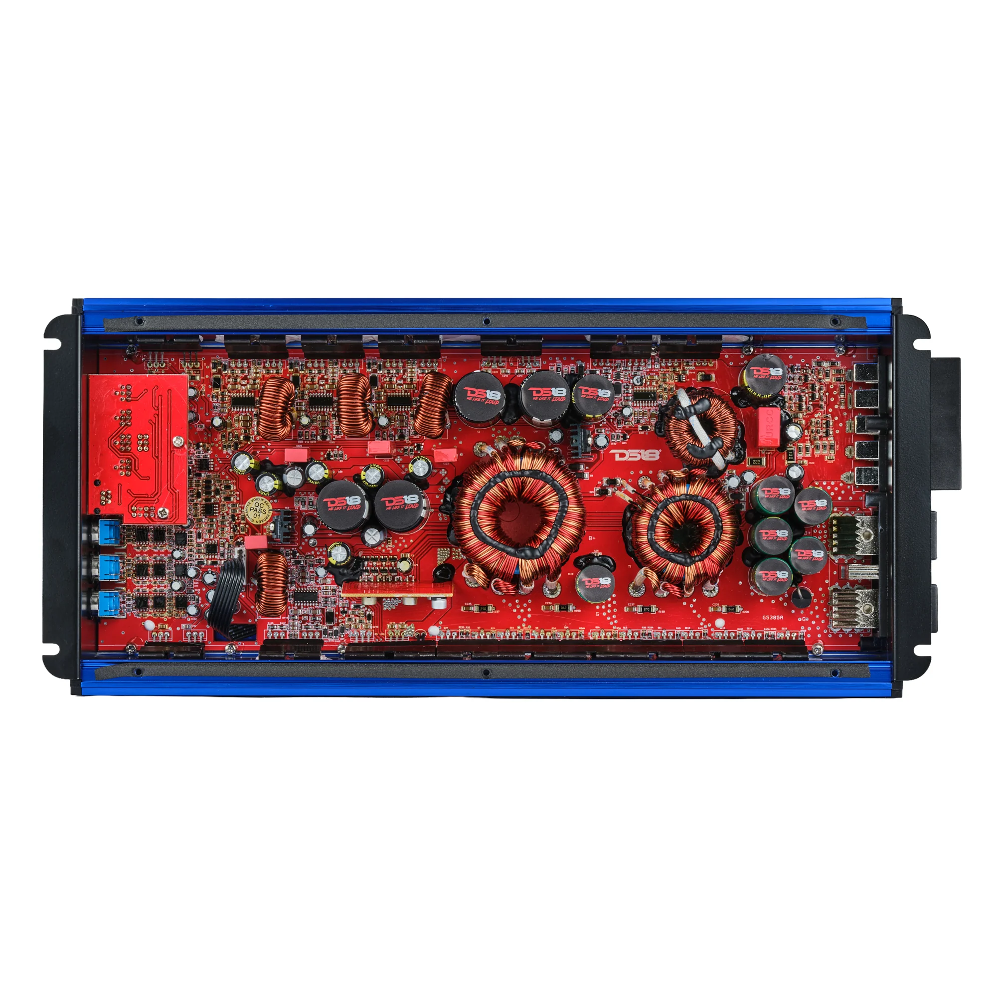 DS18 FRP Compact Full-Range Class D 5-Channel Amplifier – 250W x 4 + 1,200W Subwoofer Output