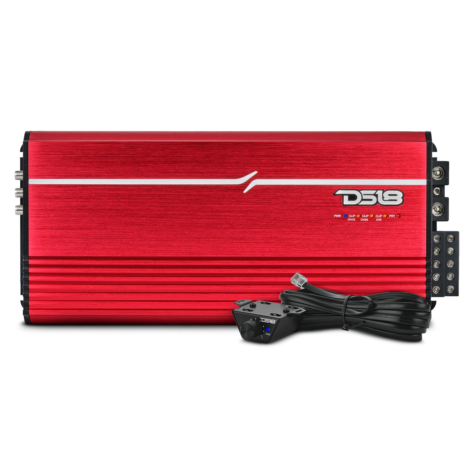 DS18 FRP Compact Full-Range Class D 5-Channel Amplifier – 250W x 4 + 1,200W Subwoofer Output