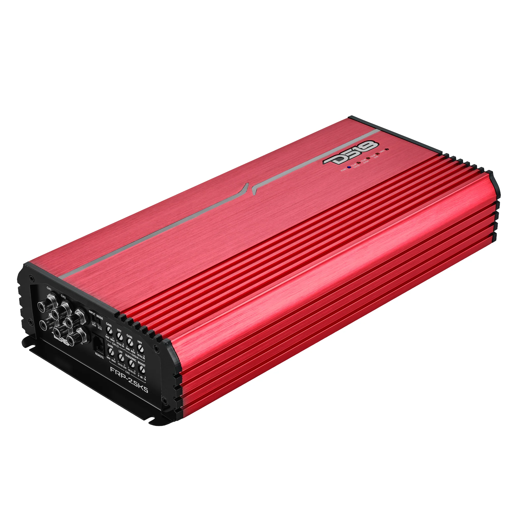 DS18 FRP Compact Full-Range Class D 5-Channel Amplifier – 250W x 4 + 1,200W Subwoofer Output