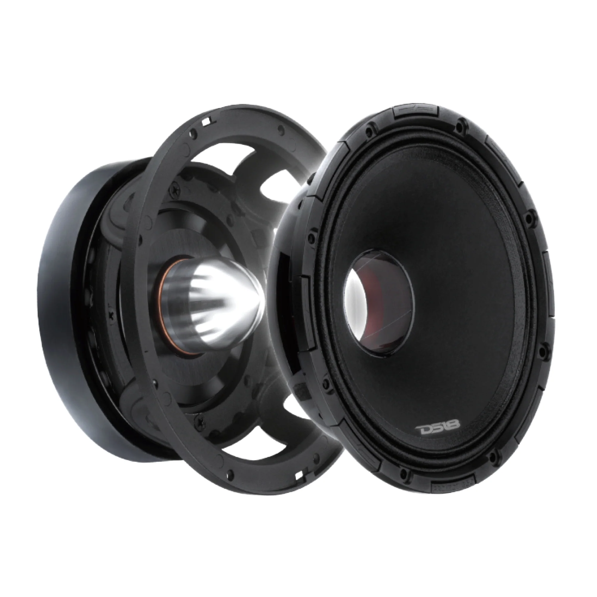 DS18 PROJECT360 6.5" Mid-High 98 dB Loudspeaker - 300W RMS 4-Ohm w/Bullet- Rotating Recone Design For Quick Repair