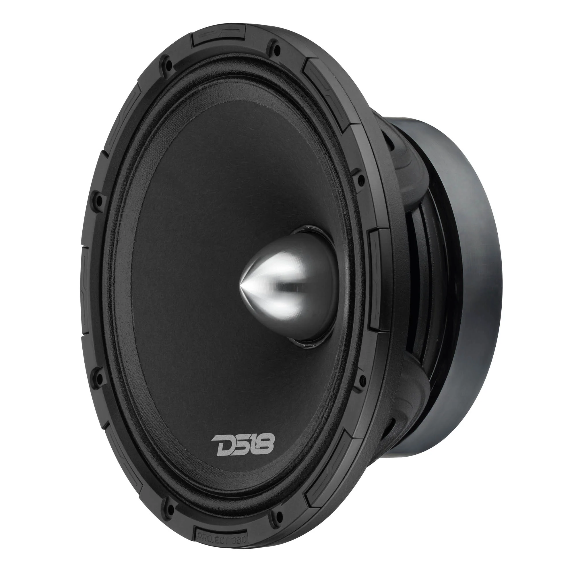 DS18 PROJECT360 8"" Mid-High 98 dB Loudspeaker - 300W RMS 4-Ohm w/Bullet- Rotating Recone Design For Quick Repair