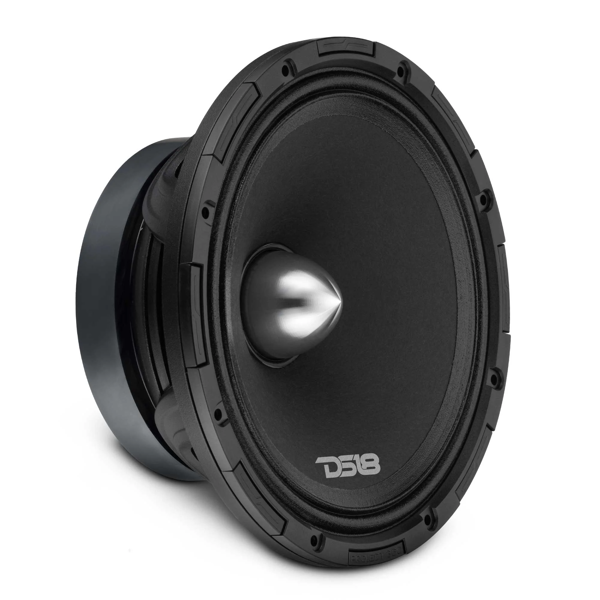 DS18 PROJECT360 8"" Mid-High 98 dB Loudspeaker - 300W RMS 4-Ohm w/Bullet- Rotating Recone Design For Quick Repair