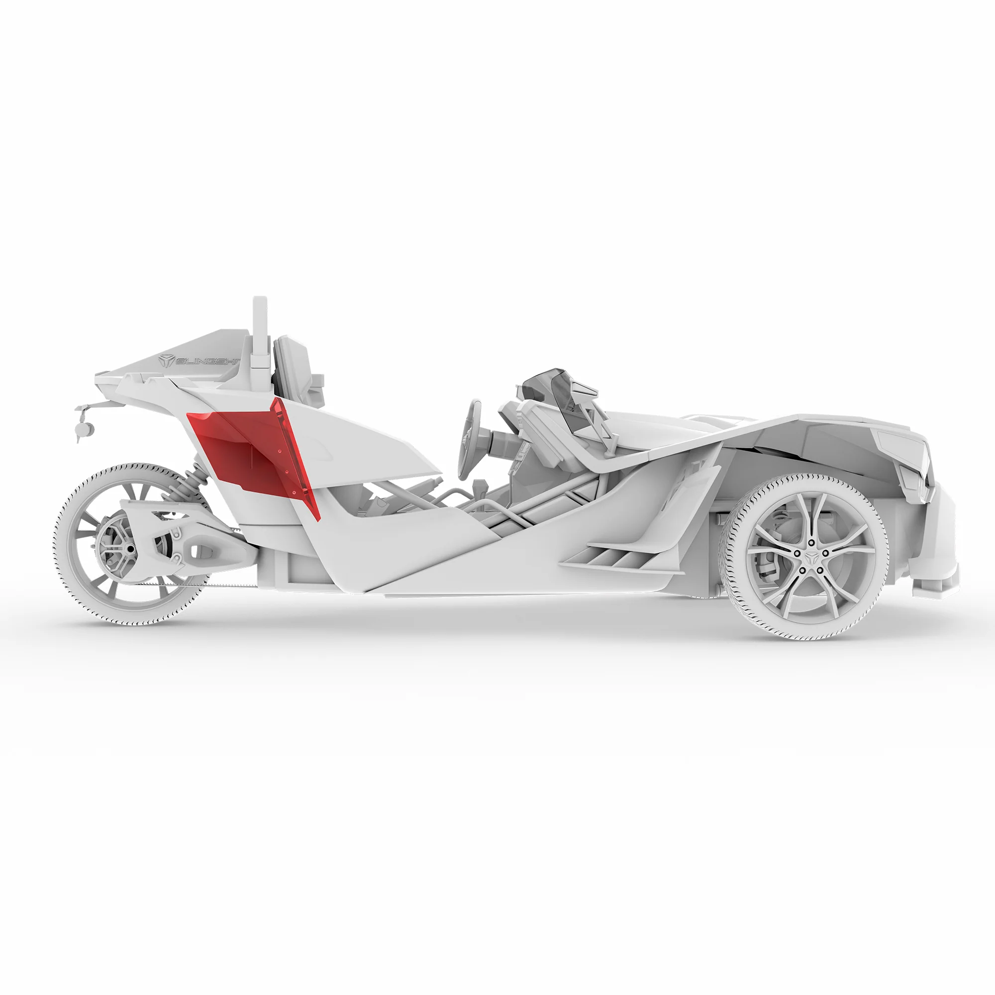 DS18 Polaris Slingshot Rear Subwoofer Enclosure Loaded with NXL-IQSUB10/BK and Digital LED Lights | Fits Either Passenger or Driver Side | 2015 - Current