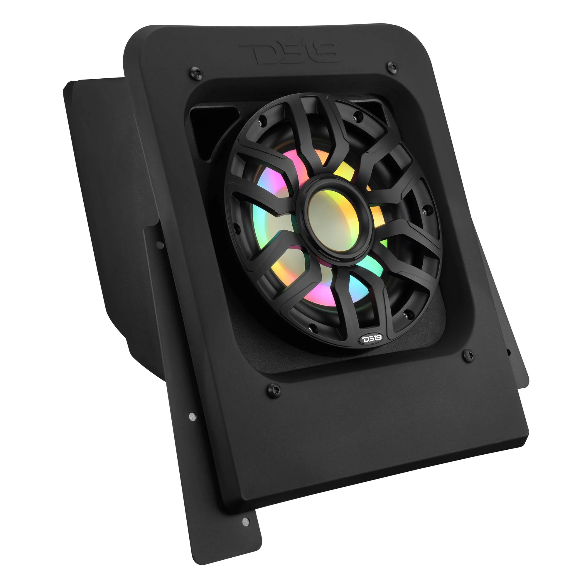 DS18 Polaris Slingshot Rear Subwoofer Enclosure Loaded with NXL-IQSUB10/BK and Digital LED Lights | Fits Either Passenger or Driver Side | 2015 - Current