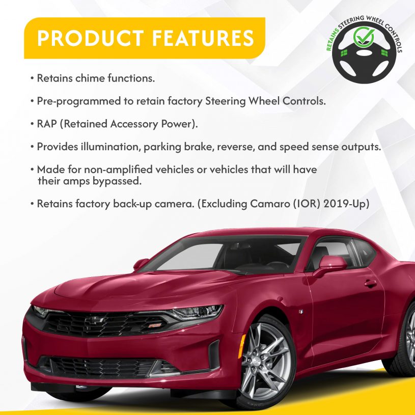 SWRGM-49R | Radio Replacement Interface with Steering Wheel Control Retention for GM IOR Vehicles 2019 - Up
