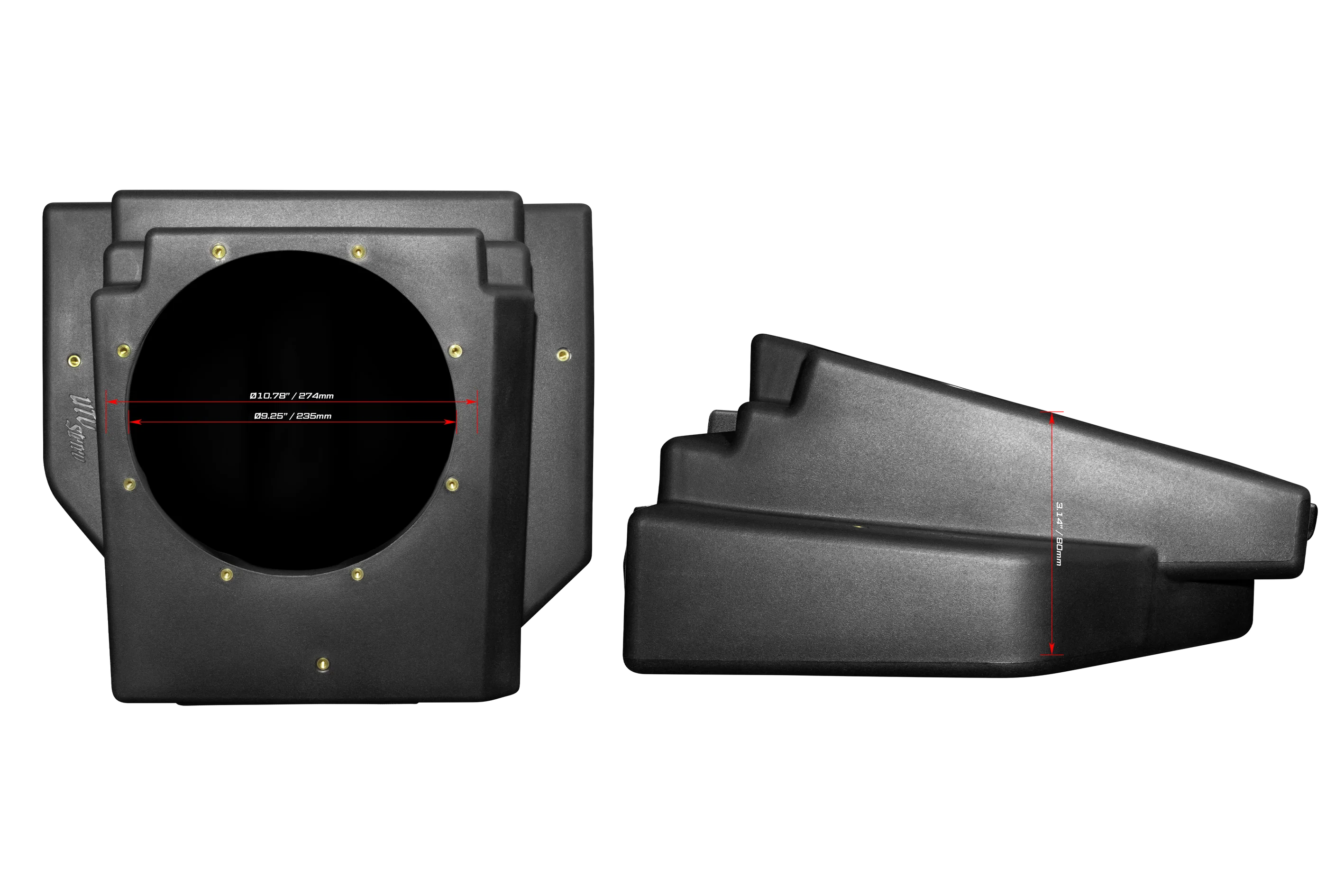 Can-Am Maverick R 10" Rear Driver Subwoofer Enclosure (4-SEAT MODELS) - Unloaded