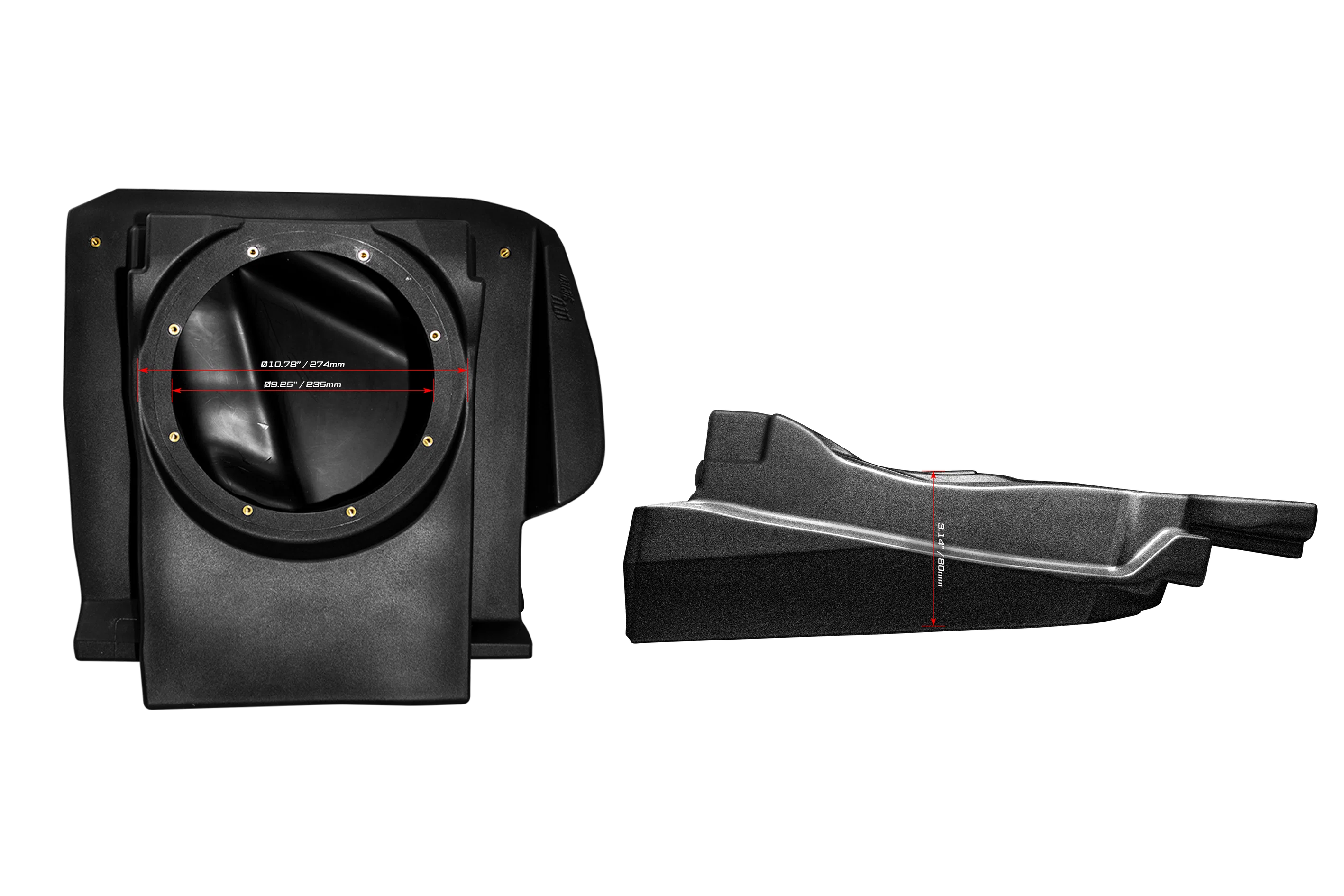 Can-Am Maverick R 10" Front Passenger Subwoofer Enclosure (4-SEAT MODELS) - Unloaded