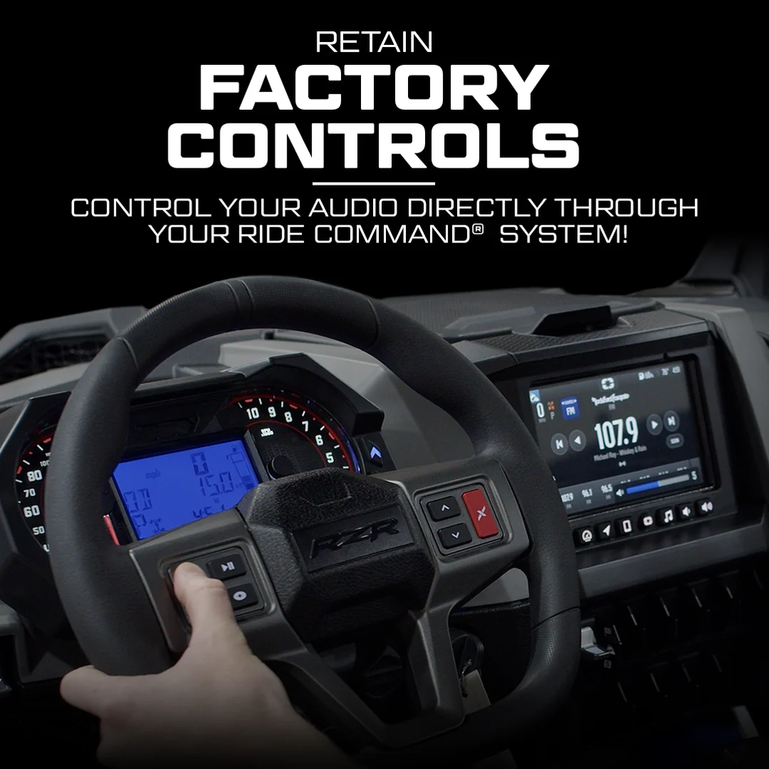 2020-'26 Polaris RZR Pro Series Ride Command Front & Rear RCA Output + Speaker Wire & Remote