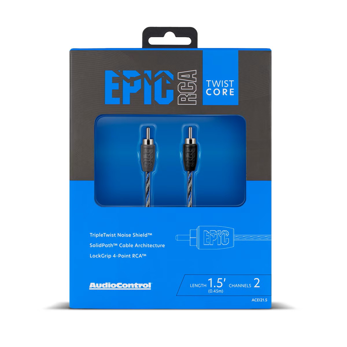 EPIC 2 CHANNEL TWISTCORE PAIR RCA 1.5 FT / .45 M