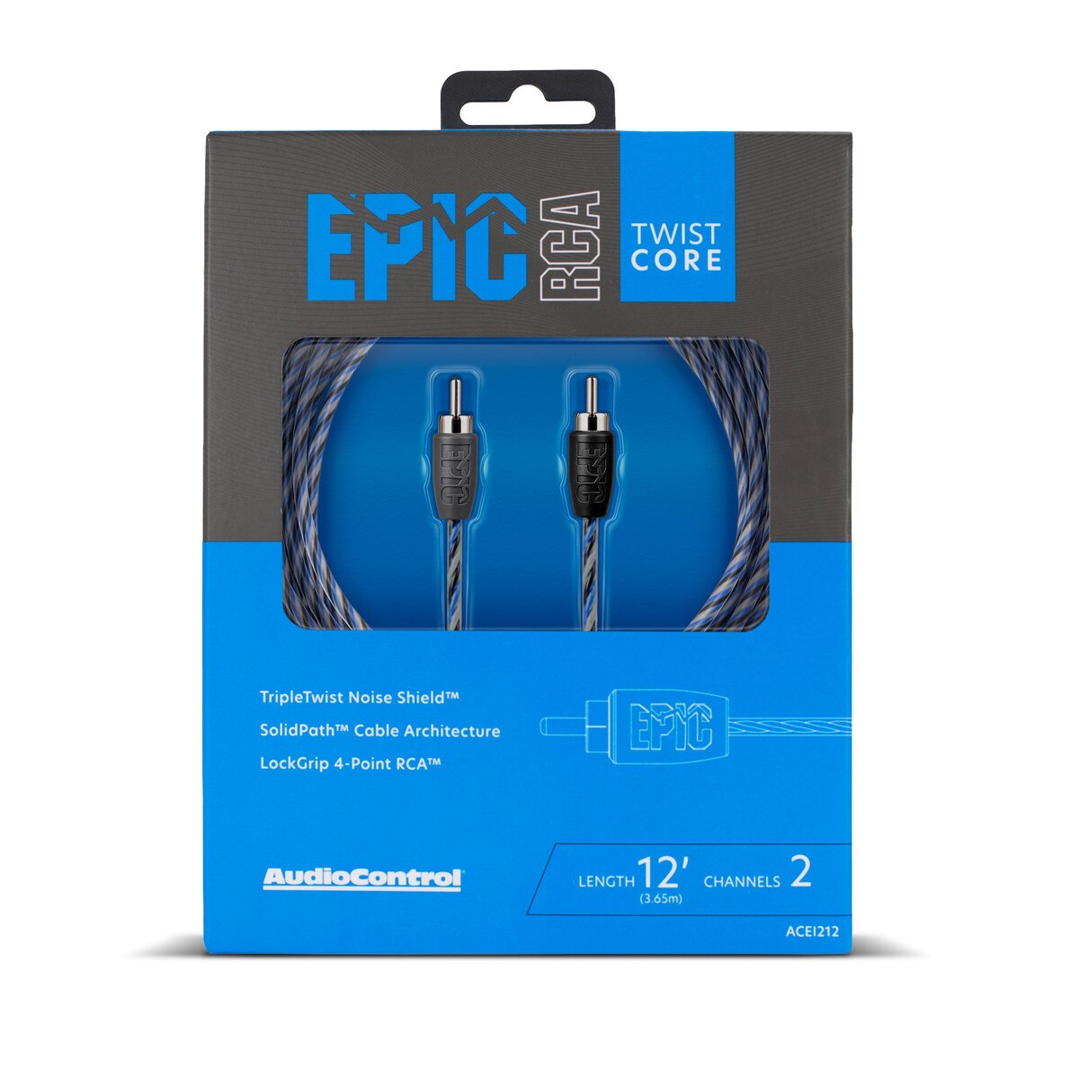 EPIC 2 CHANNEL TWISTCORE PAIR RCA 12 FT / 3.65 M
