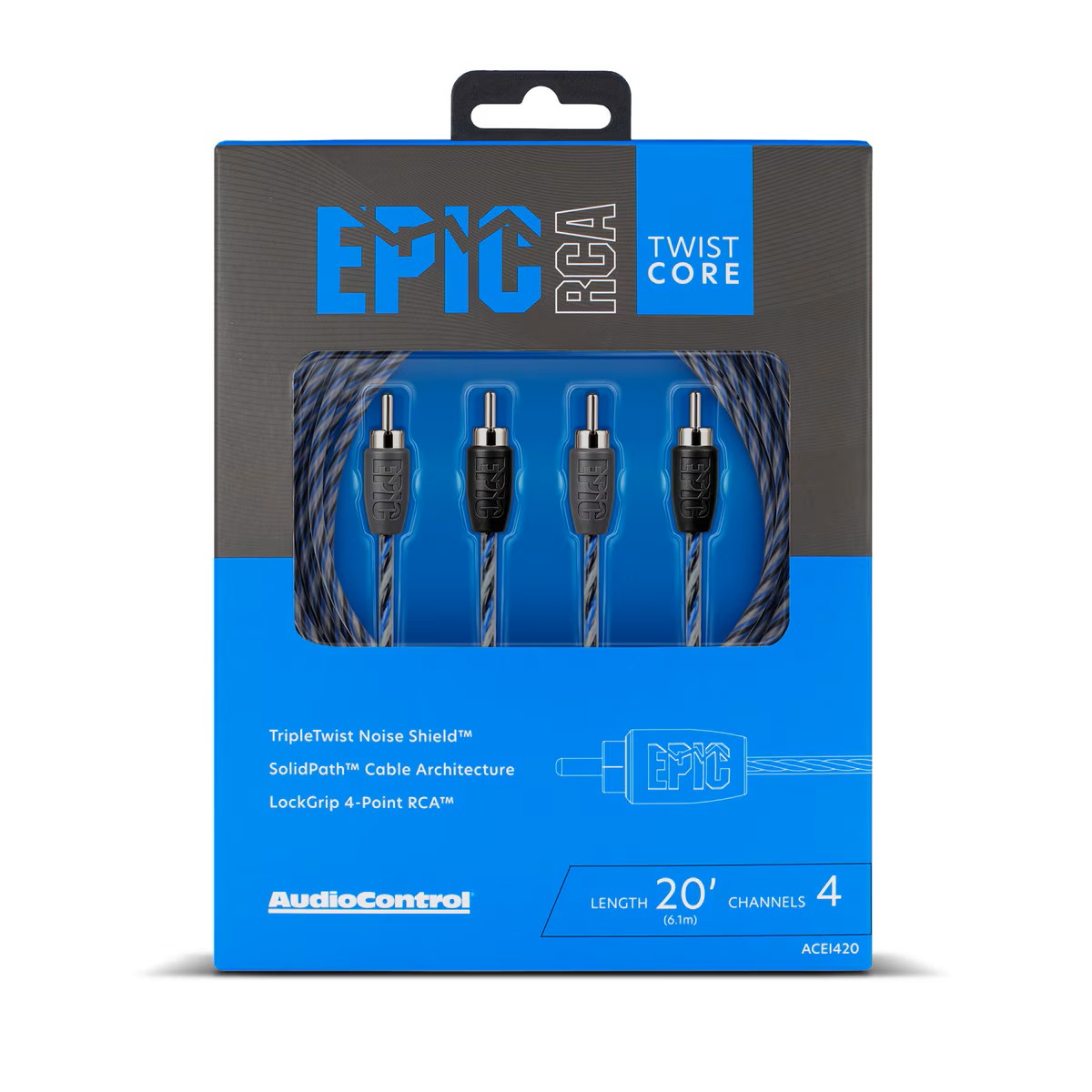 EPIC 4 CHANNEL TWISTCORE PAIR RCA 20 FT / 6.1 M