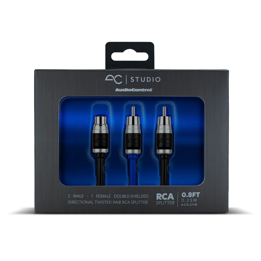 AC STUDIO 2 MALE - 1 FEMALE DOUBLE-SHIELDED DIRECTIONAL TWISTED PAIR RCA SPLITTER