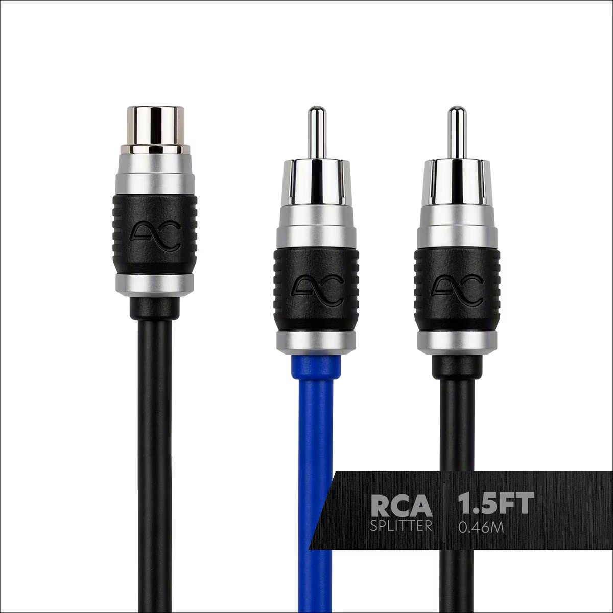 AC STUDIO 2 MALE - 1 FEMALE DOUBLE-SHIELDED DIRECTIONAL TWISTED PAIR RCA SPLITTER