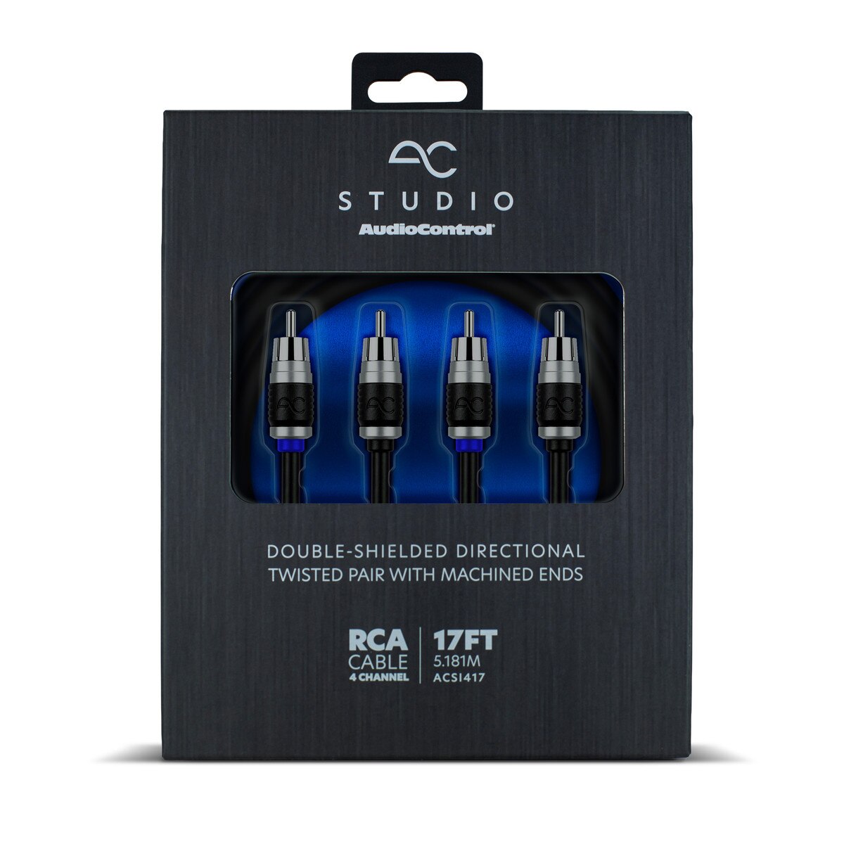 AC STUDIO 4 CHANNEL DOUBLE-SHIELDED DIRECTIONAL TWISTED PAIR RCA 17FT
