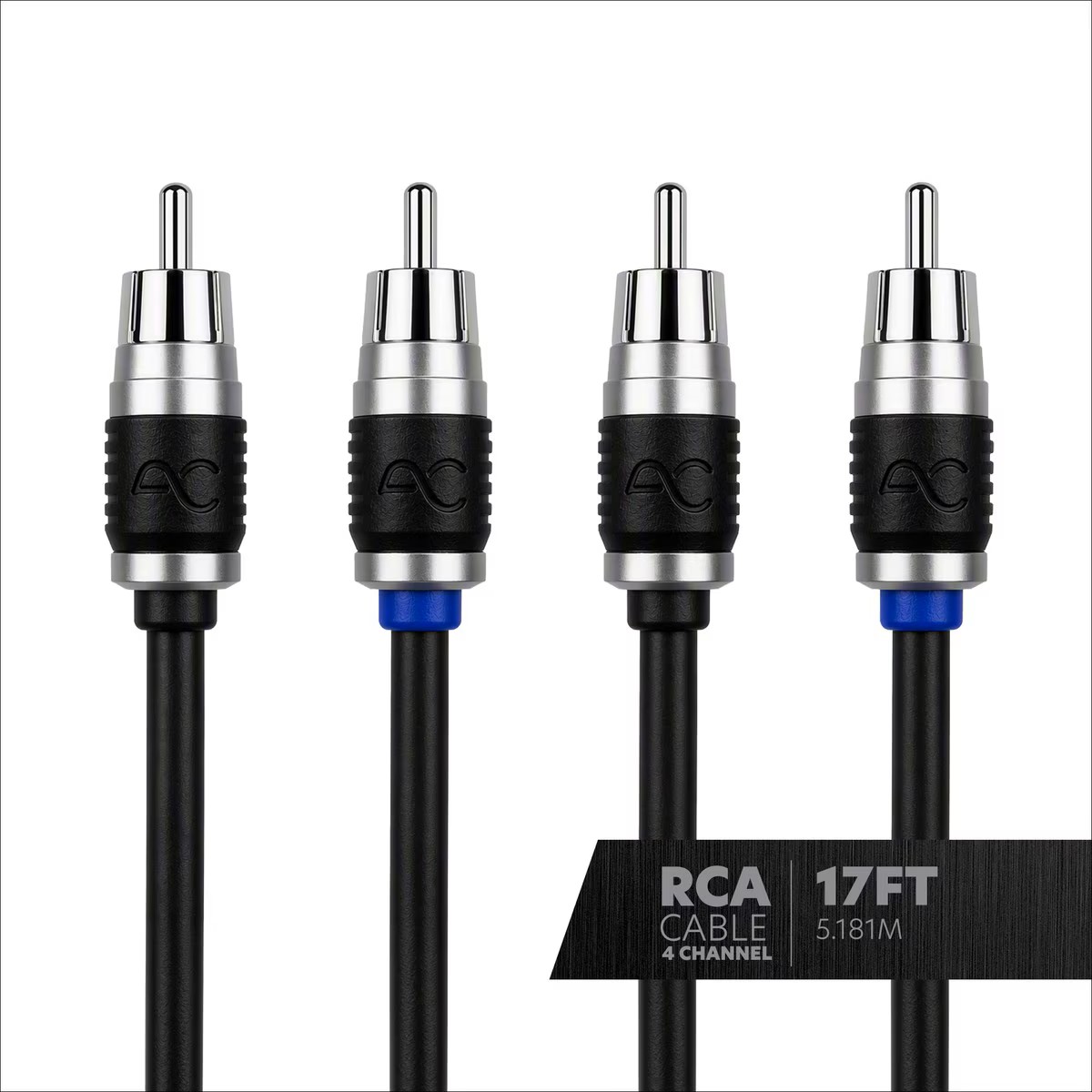AC STUDIO 4 CHANNEL DOUBLE-SHIELDED DIRECTIONAL TWISTED PAIR RCA 17FT