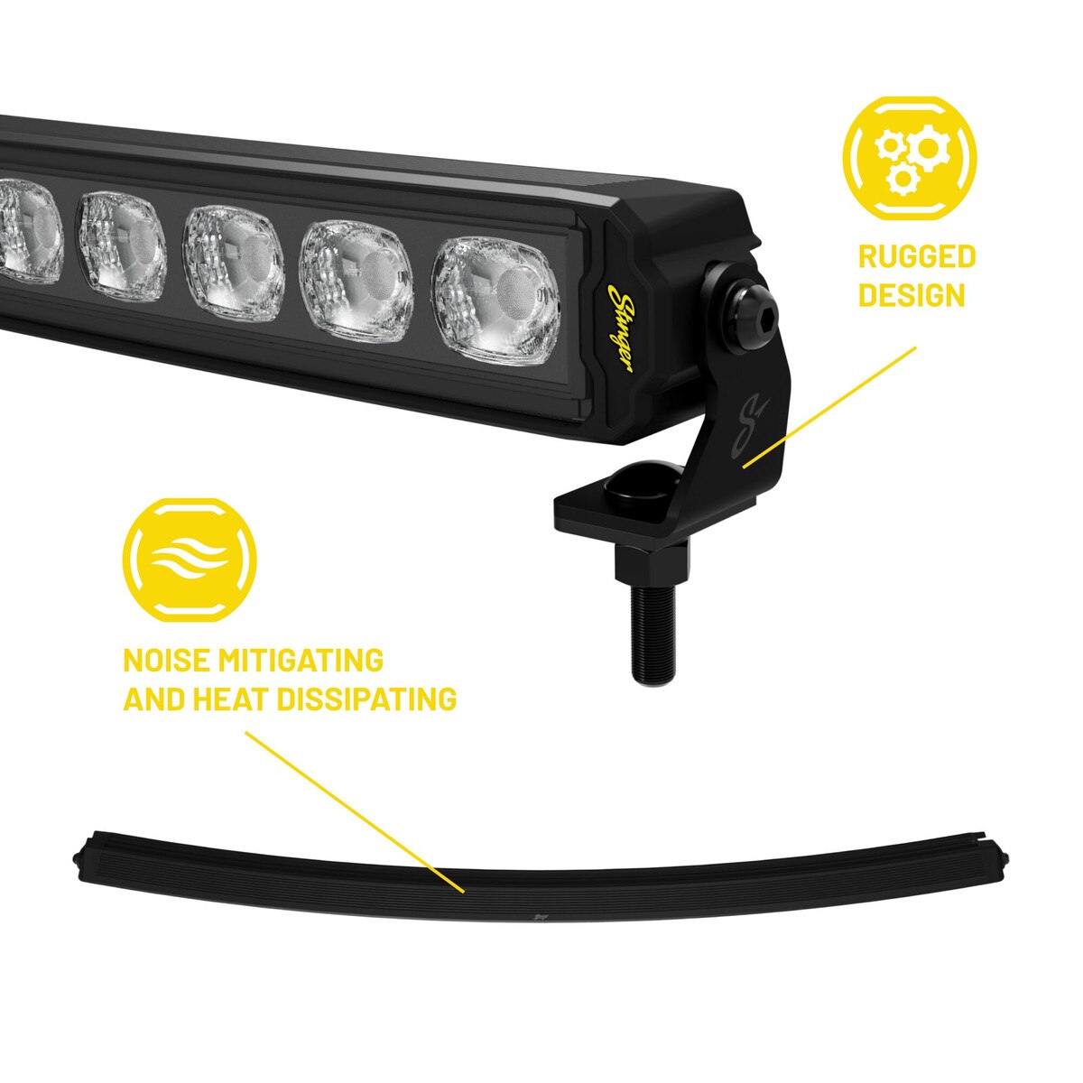 HEXCORE 30-Inch Curved LED Light Bar, Driving Beam with Amber & White Position Light
