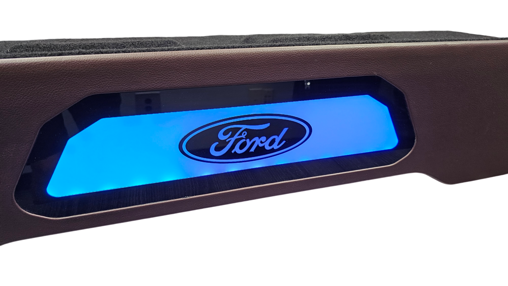 BASS-MAXX LEVEL 4 PRO SERIES FORD 150 2009-2024, SUPER DUTY 2017-2024 TRUCK CREW CAB - ROUNDED CORNERS, VINYL WRAPPED WITH DURABLE CARPET TOP AND BOTTOM, ACRYLIC INSERTS, CHASING LED LIGHTING BUILT IN - VENTED - BLACK VINYL