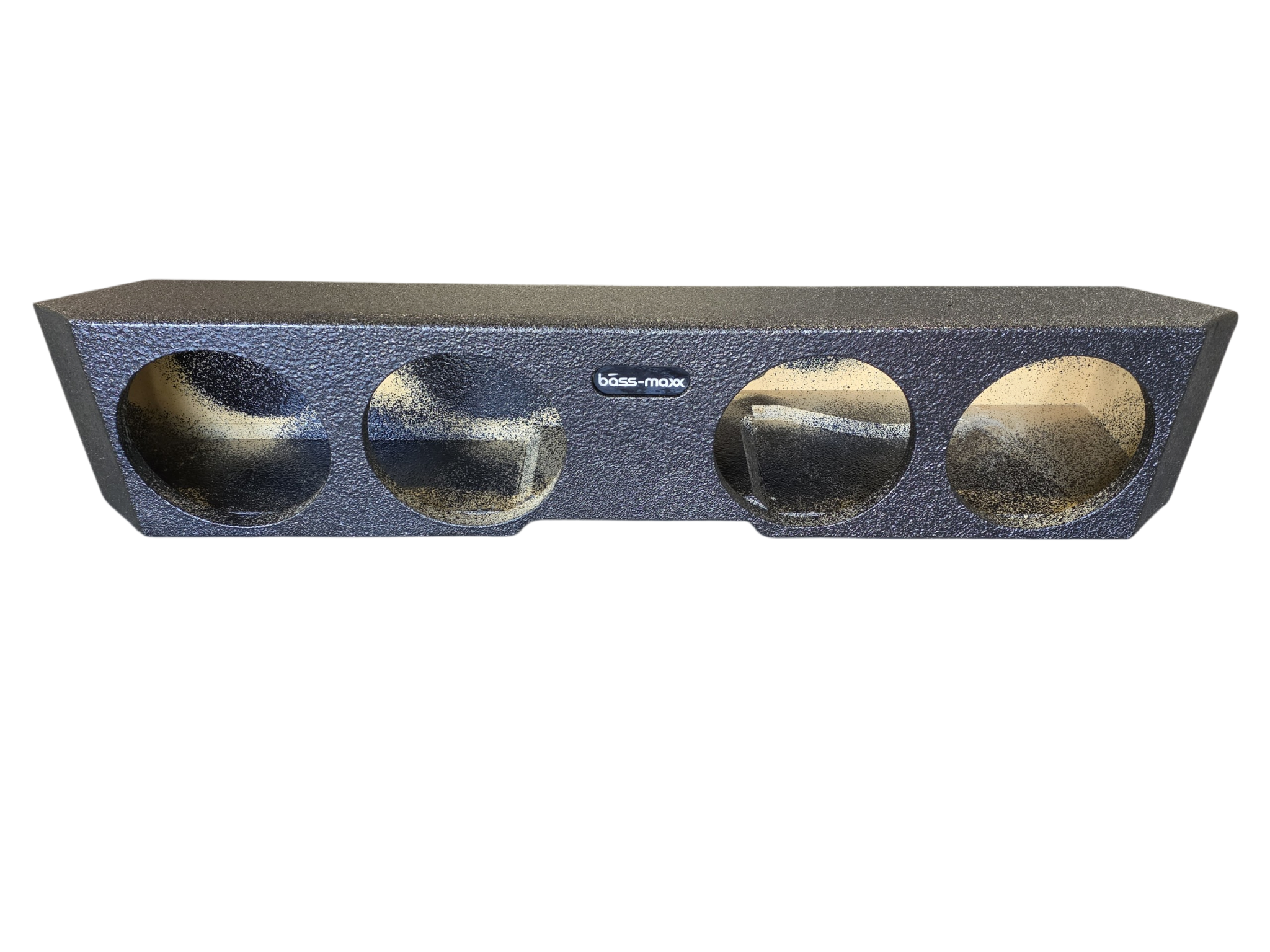BASS-MAXX JEEP GLADIATOR 2018-2025 QUAD 8" POLY COATED UNDER BACK SEAT VENTED ENCLOSURE