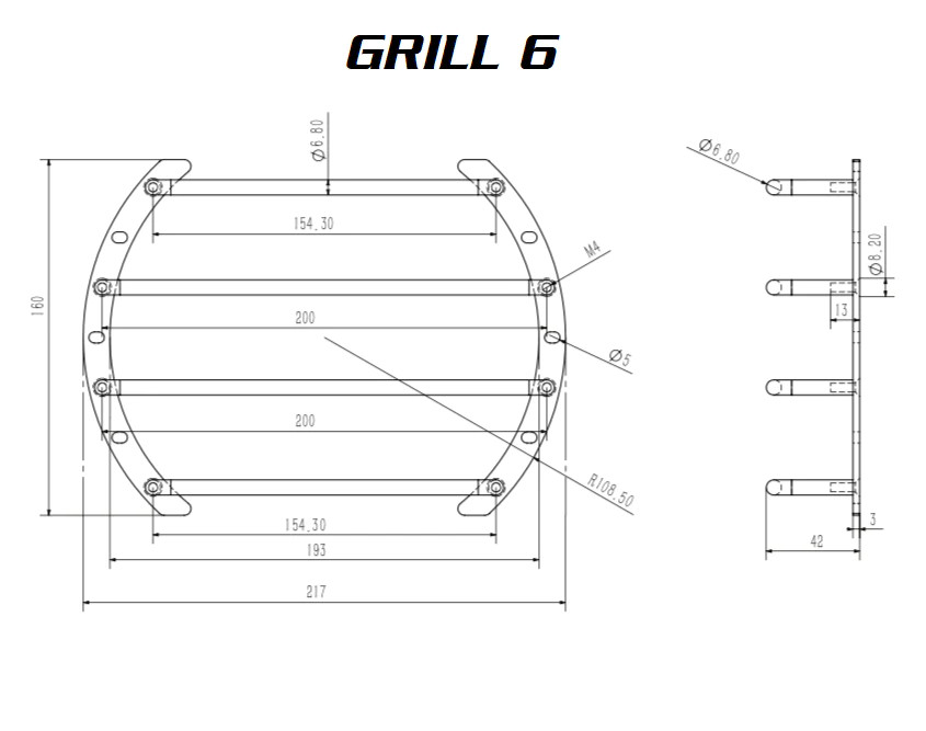 6" SPEAKER / SUBWOOFER BAR GRILL
