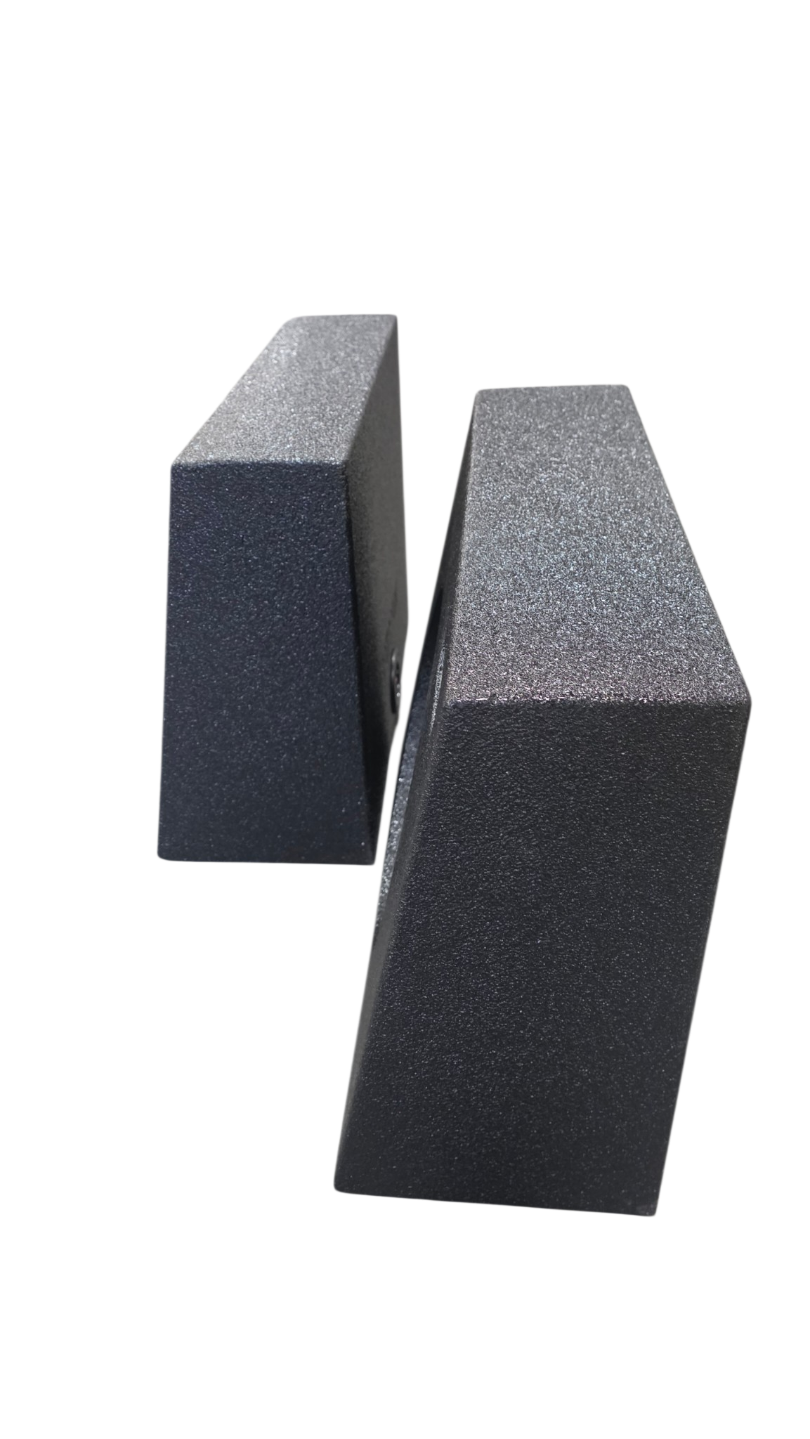 BASSMAXX Universal Angled Wedge Single 12" individual enclosures that comes in PAIRS - PORTED & Sprayed