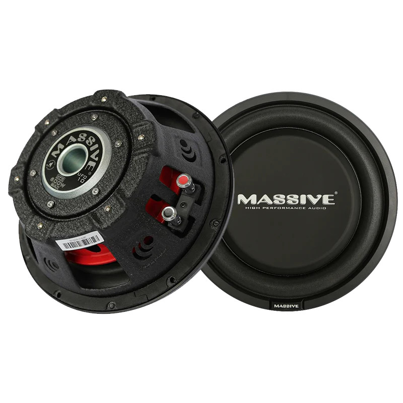 MASSIVE AUDIO 10" SHALLOW MOUNT DUAL 4 OHM 600W SUBWOOFER - 3" MOUNTING DEPTH