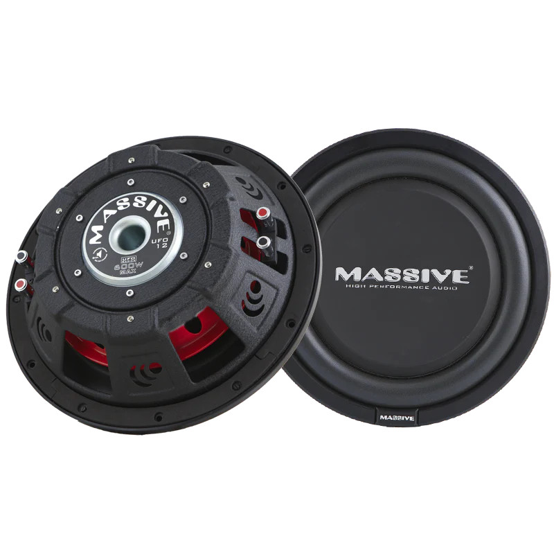 MASSIVE AUDIO 12" SHALLOW MOUNT DUAL 4 OHM 600W SUBWOOFER - 3" MOUNTING DEPTH