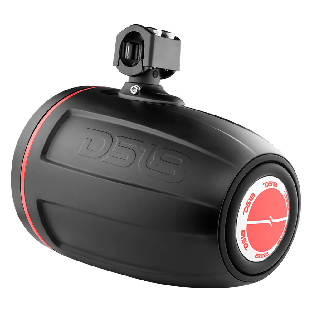 DS18 HYDRO 10" Neodymium Marine Towers with Built-in Passive Radiator, 1" Driver and Rgb LED Light 900 Watts Black