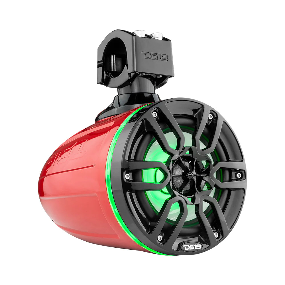 DS18 HYDRO 6.5" MARINE TOWERS WITH INTEGRATED RGB LED LIGHTS - RED