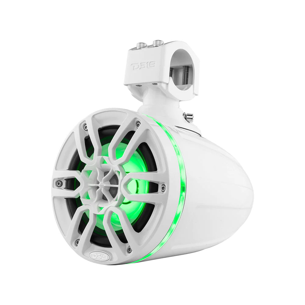 DS18 HYDRO 6.5" MARINE TOWER WITH INTEGRATED RGB LIGHTS 300W - WHITE